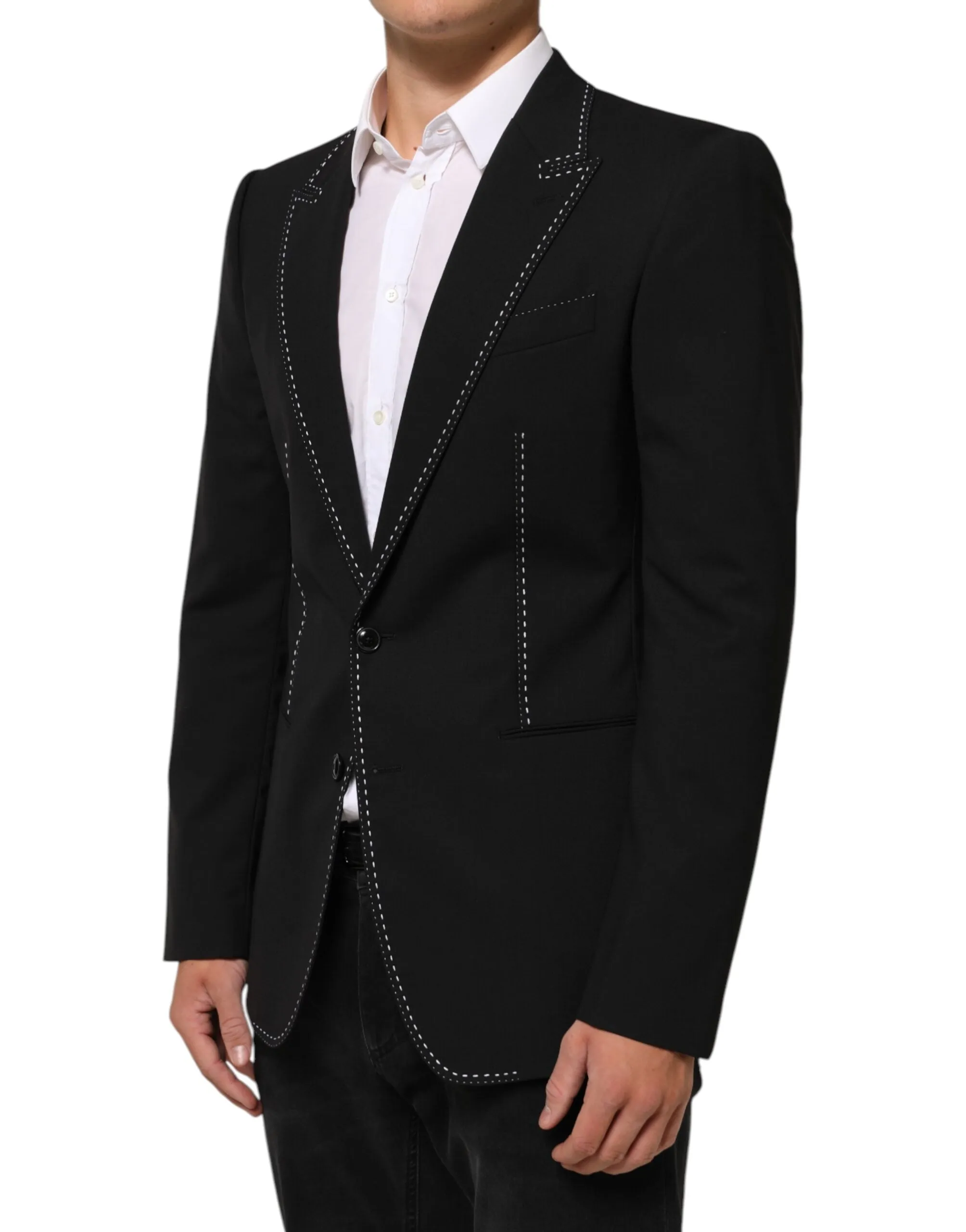 Dolce & Gabbana Black SICILIA 2 Buttons Suit Jacket Blazer sold by Siebentaschen product image thumbnail 3