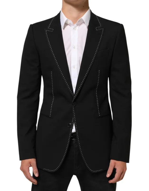 Dolce & Gabbana Black SICILIA 2 Buttons Suit Jacket Blazer sold by Siebentaschen