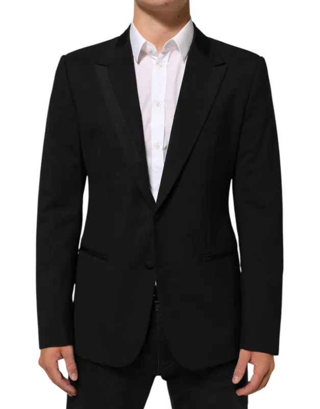 Dolce & Gabbana Black Wool 2 Buttons Suit Men Jacket Blazer sold by Siebentaschen