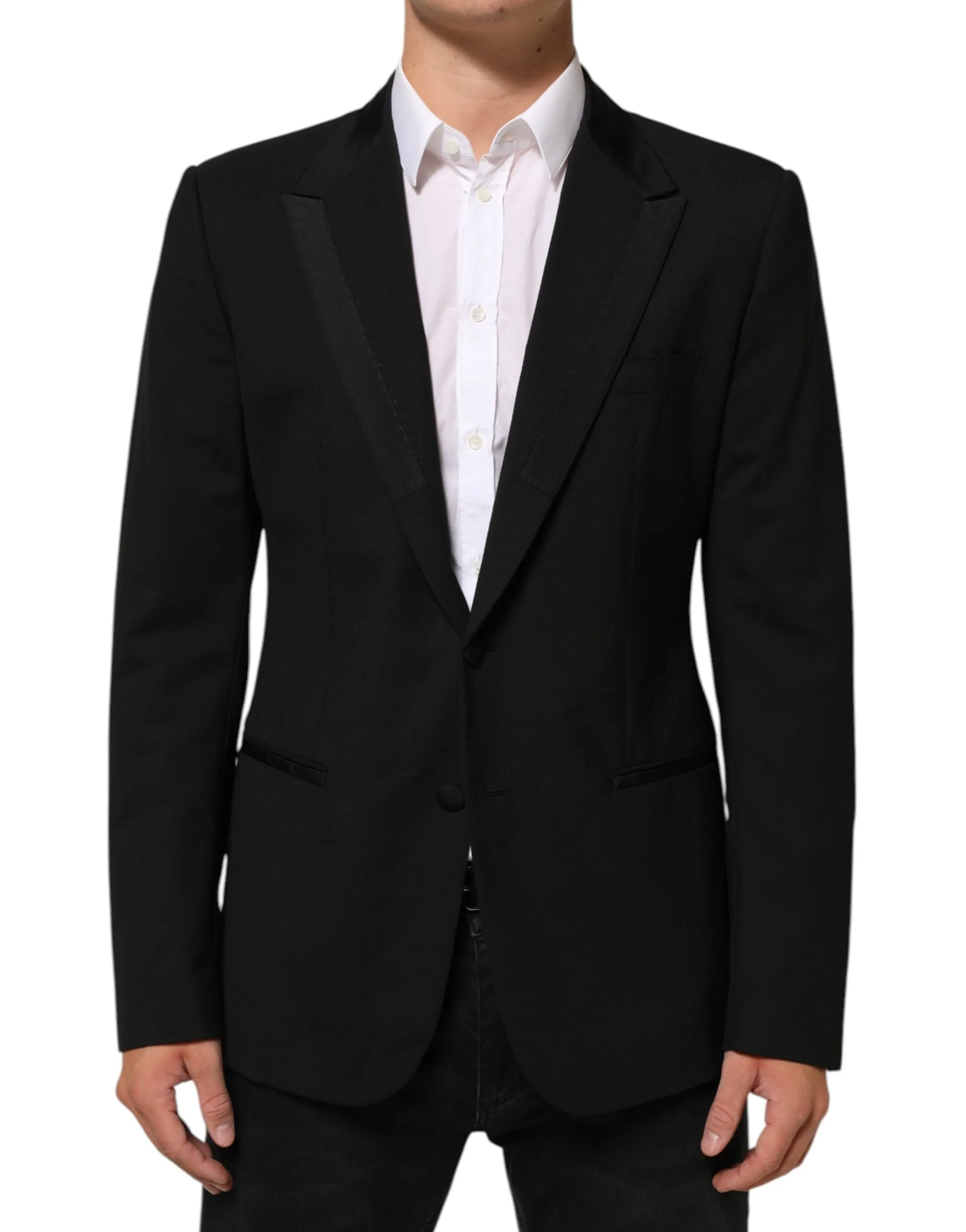 Dolce & Gabbana Black Wool 2 Buttons Suit Men Jacket Blazer sold by Siebentaschen