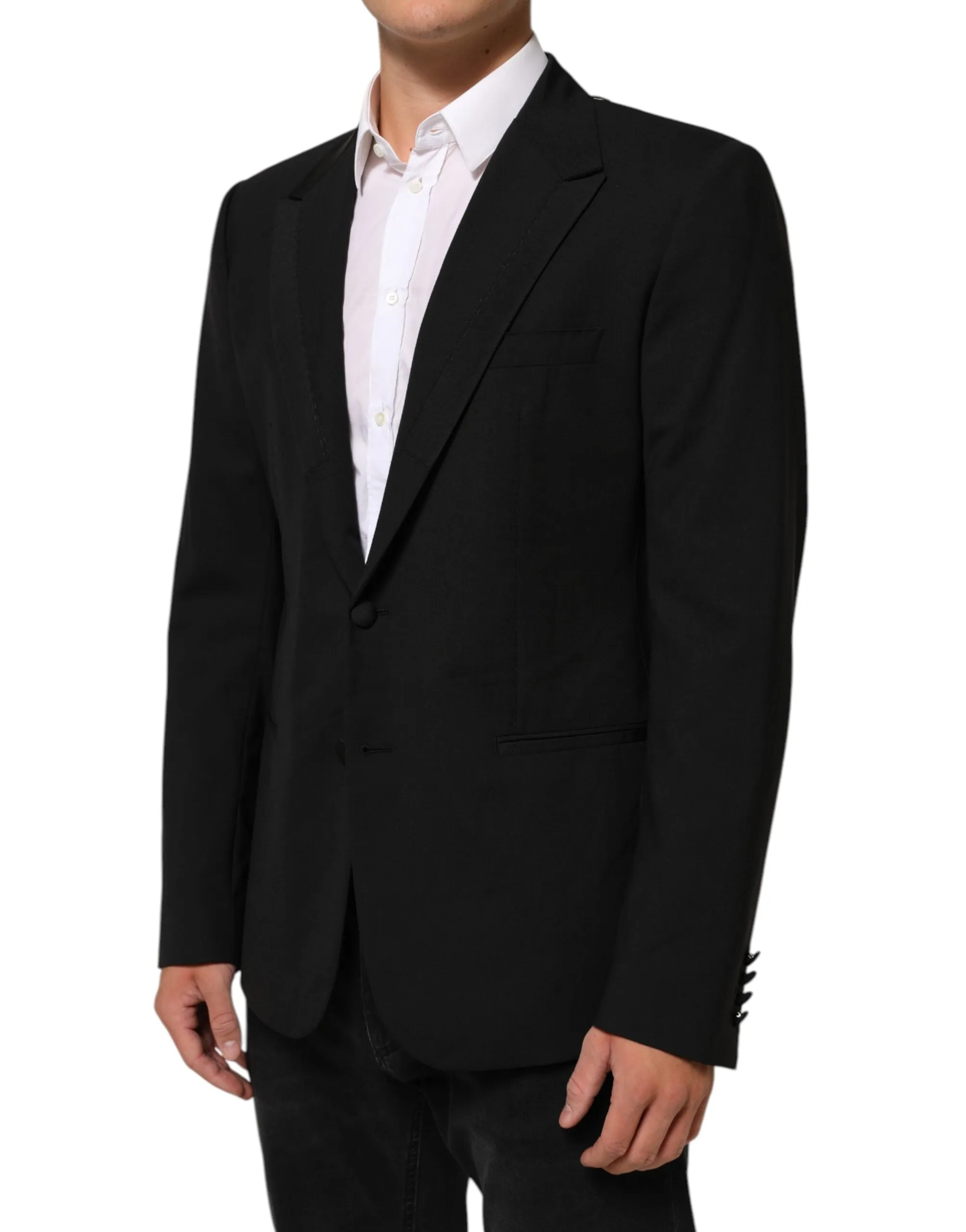 Dolce & Gabbana Black Wool 2 Buttons Suit Men Jacket Blazer sold by Siebentaschen product image thumbnail 3