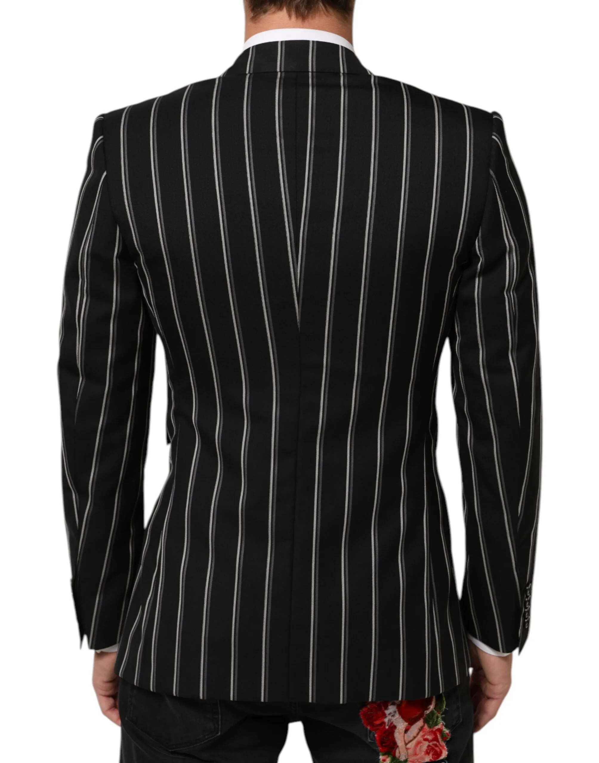 Dolce & Gabbana Black Stripes SICILIA 1 Button Suit Blazer sold by Siebentaschen product image thumbnail 4