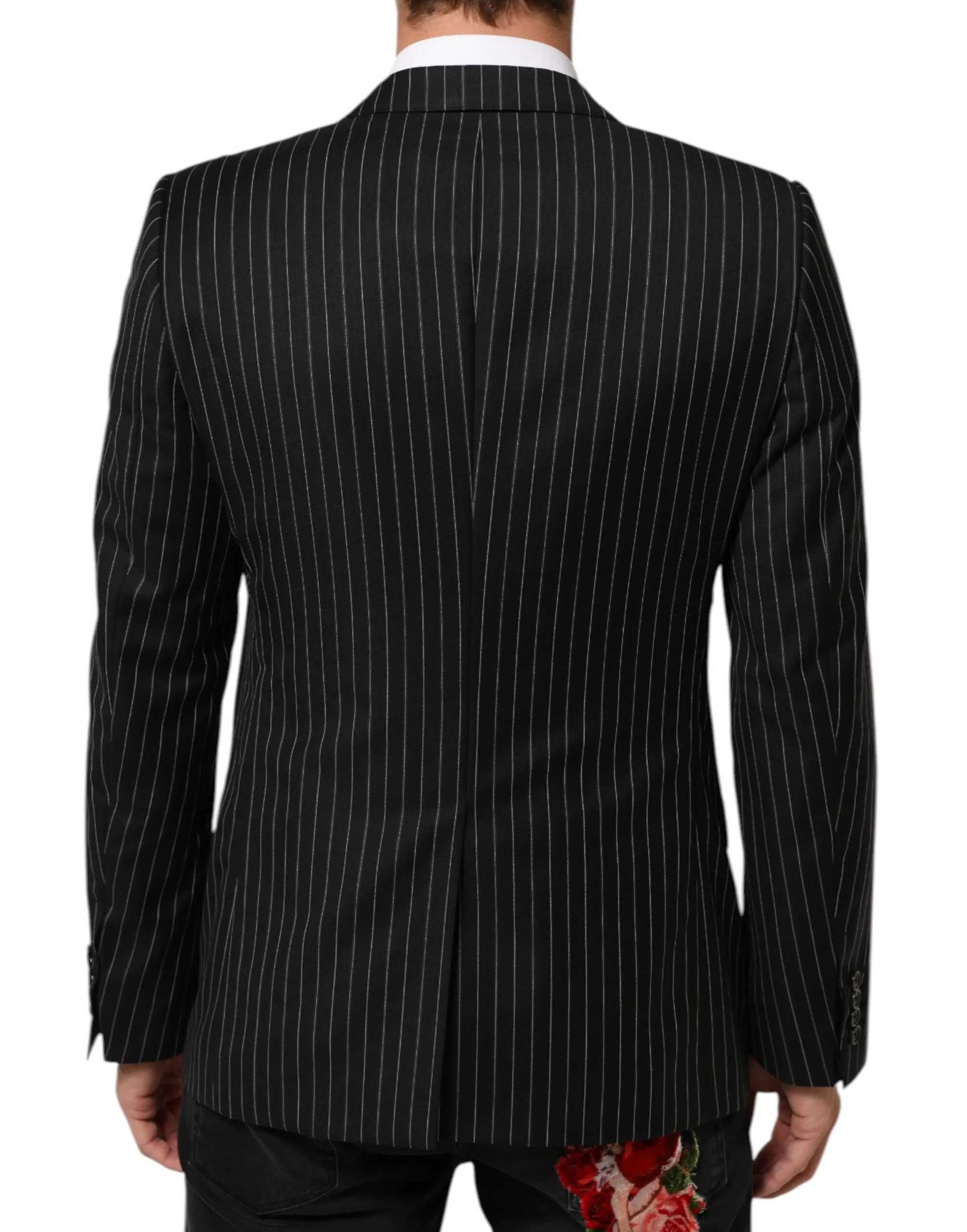 Dolce & Gabbana Black Stripes MARTINI 1 Button Suit Blazer sold by Siebentaschen product image thumbnail 4