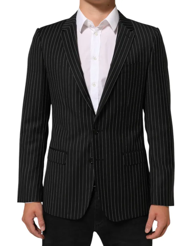 Dolce & Gabbana Black Stripes MARTINI 1 Button Suit Blazer sold by Siebentaschen