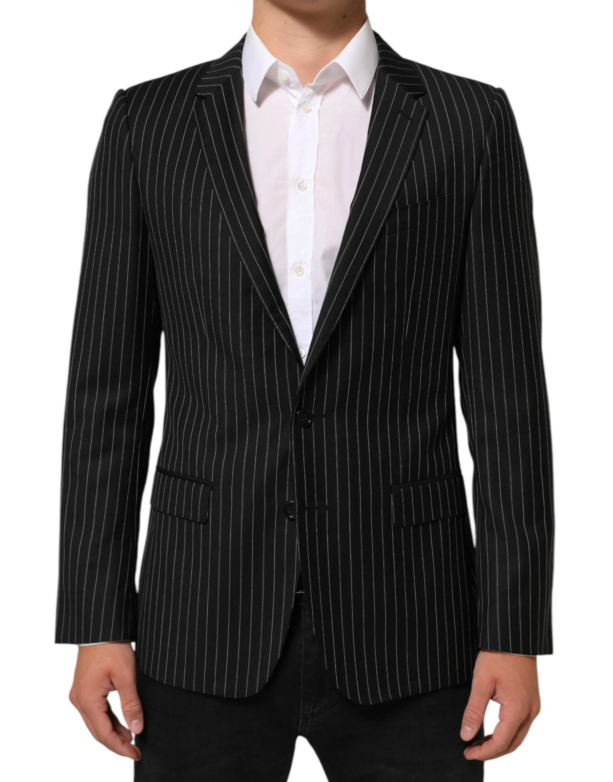Dolce & Gabbana Black Stripes MARTINI 1 Button Suit Blazer sold by Siebentaschen product image thumbnail 2