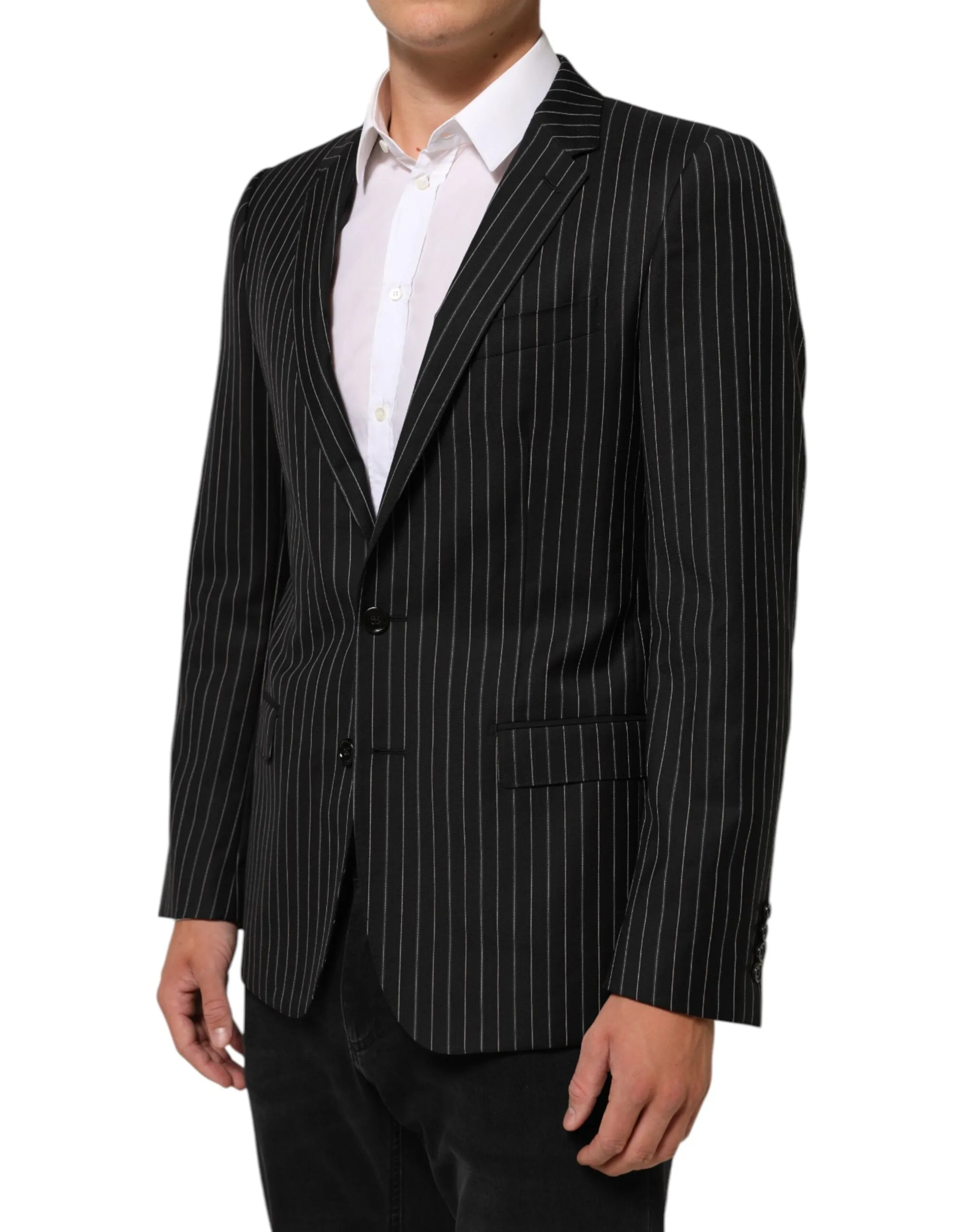 Dolce & Gabbana Black Stripes MARTINI 1 Button Suit Blazer sold by Siebentaschen product image thumbnail 3