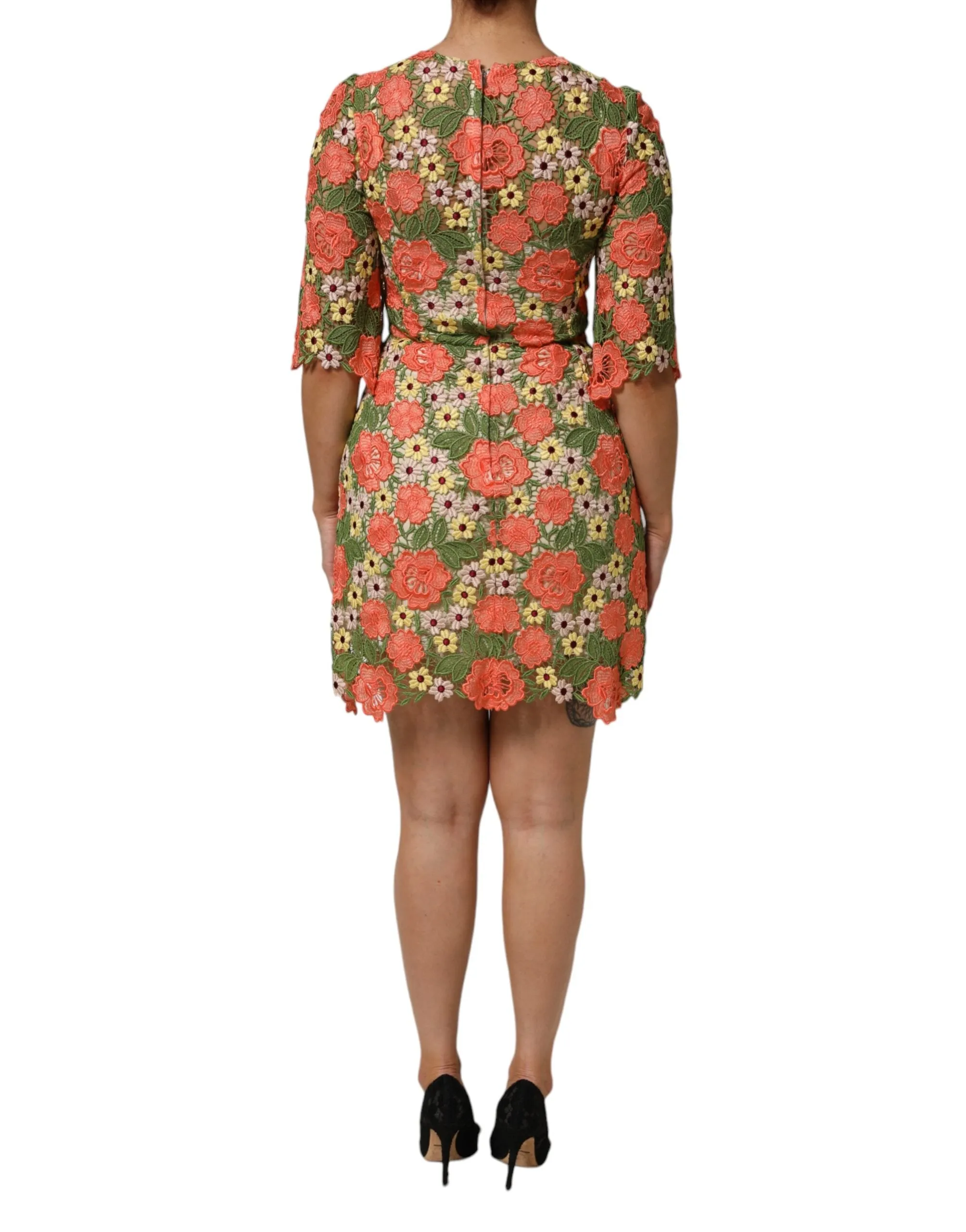 Dolce & Gabbana Multicolor Floral Embroidery Aline Mini Dress sold by Siebentaschen product image thumbnail 4