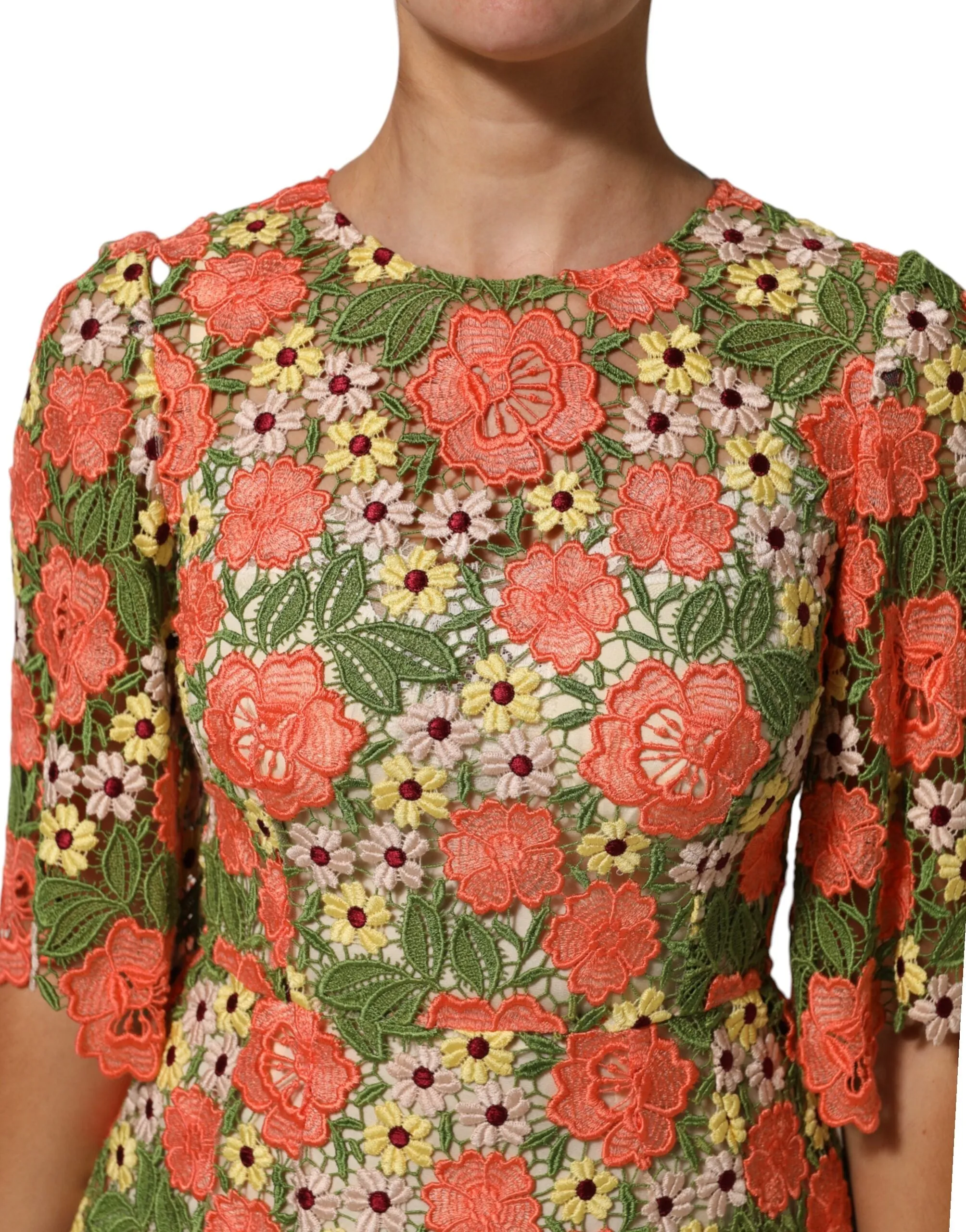 Dolce & Gabbana Multicolor Floral Embroidery Aline Mini Dress sold by Siebentaschen product image thumbnail 5