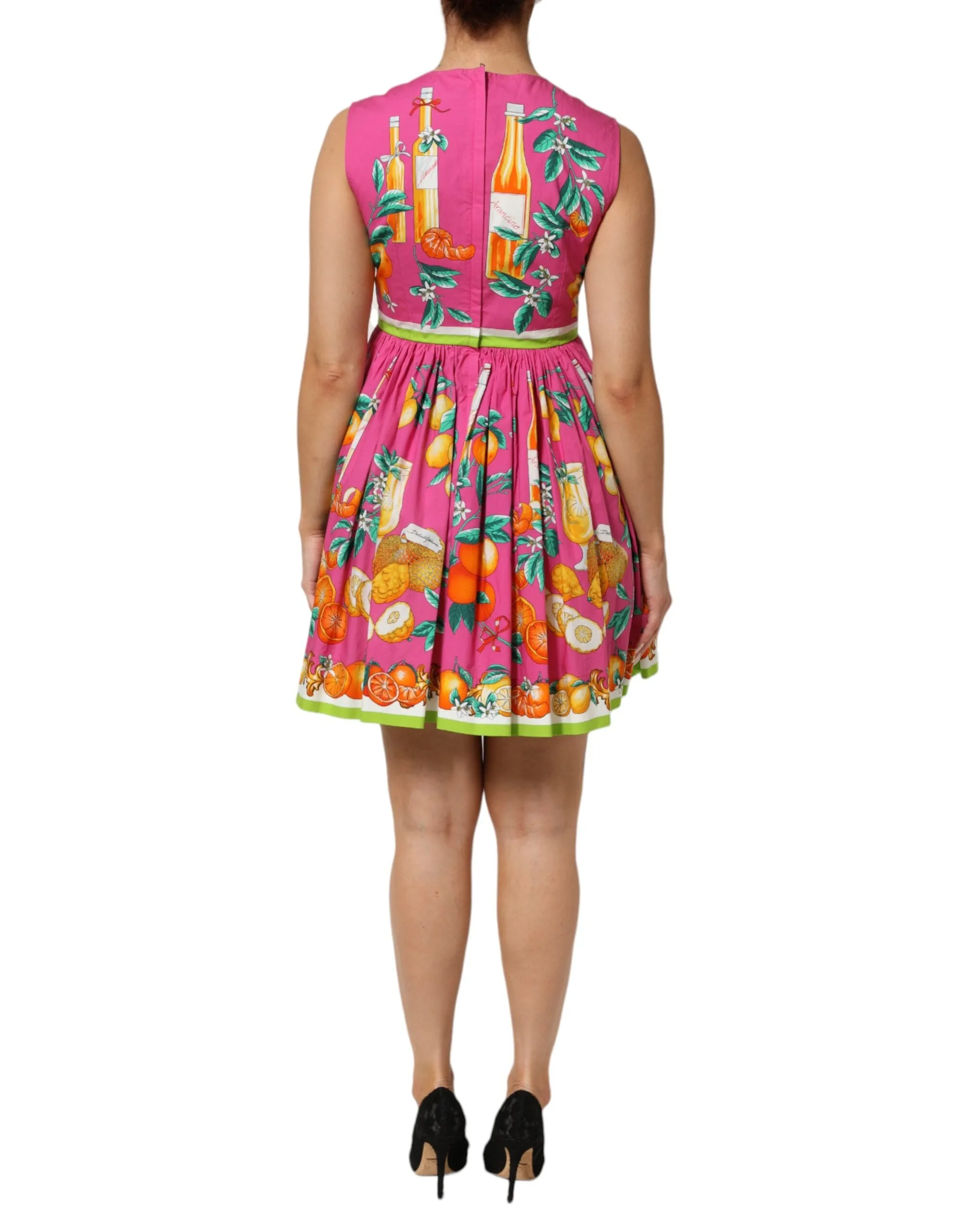 Dolce & Gabbana Pink Fruit Print A-line Mini Sleeveless Dress sold by Siebentaschen product image thumbnail 4