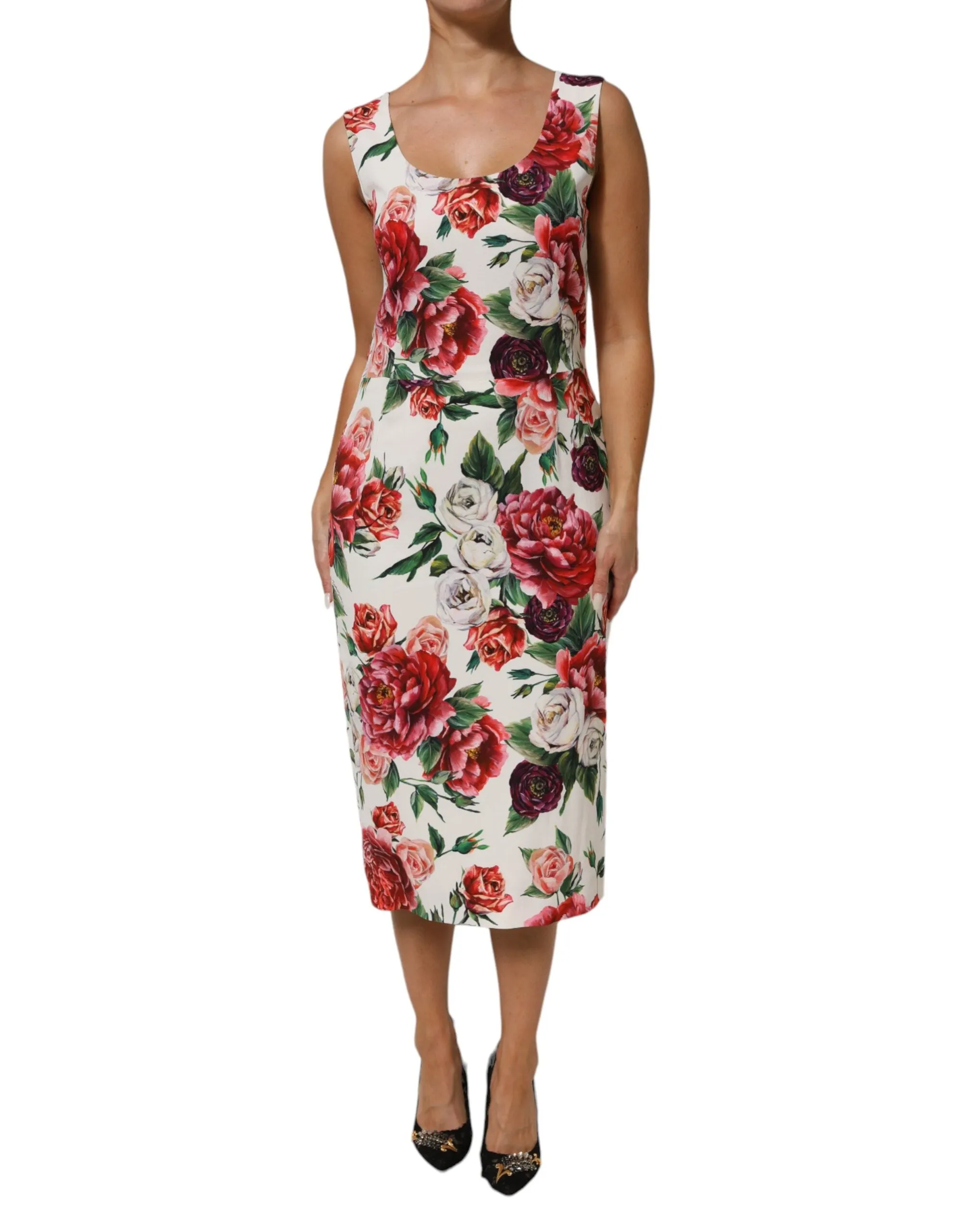 Dolce & Gabbana Multicolor Floral Print Viscose Sheath Dress sold by Siebentaschen