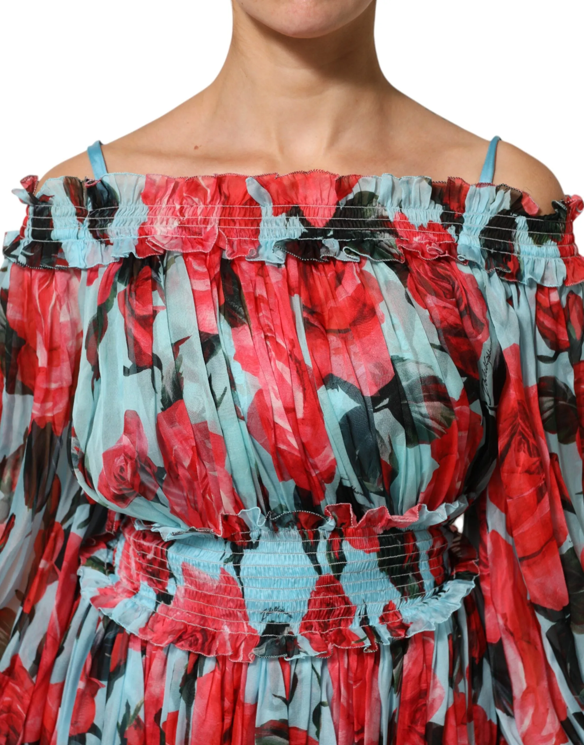 Dolce & Gabbana Multicolor Romantic Floral Silk Chiffon Dress sold by Siebentaschen product image thumbnail 5