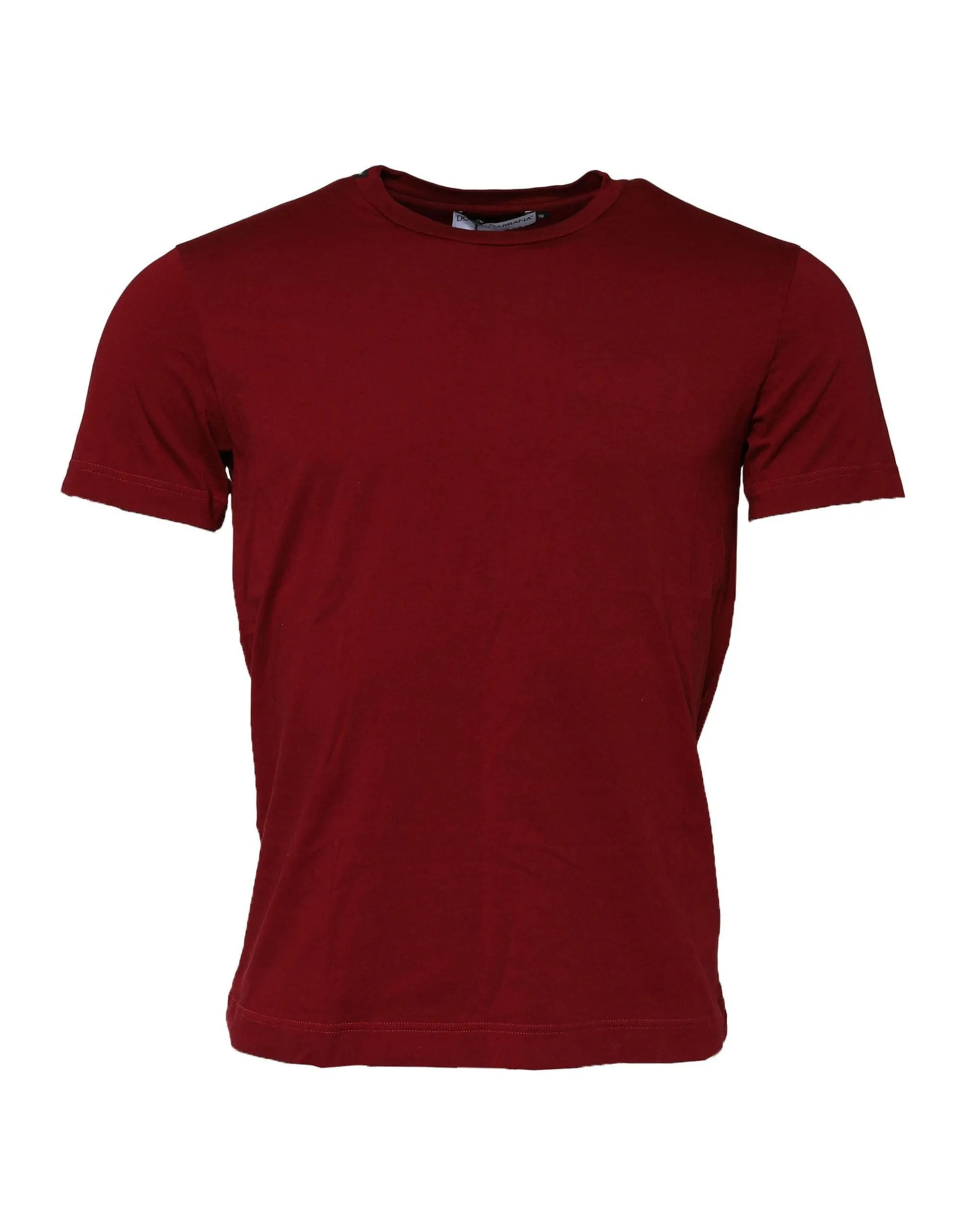 Dolce & Gabbana Maroon Cotton Crew Neck Short Sleeves T-Shirt sold by Siebentaschen product image thumbnail 2