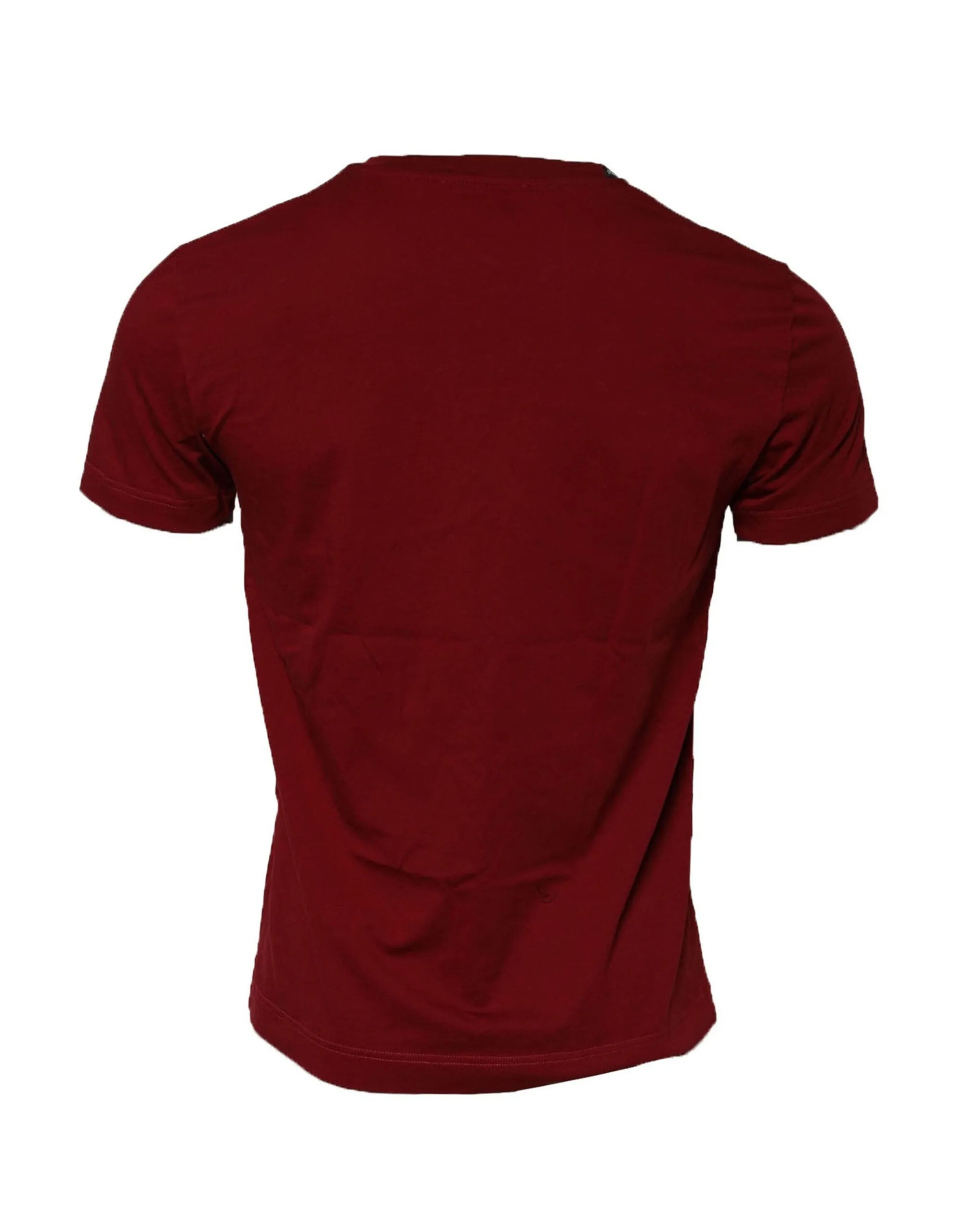 Dolce & Gabbana Maroon Cotton Crew Neck Short Sleeves T-Shirt sold by Siebentaschen product image thumbnail 3