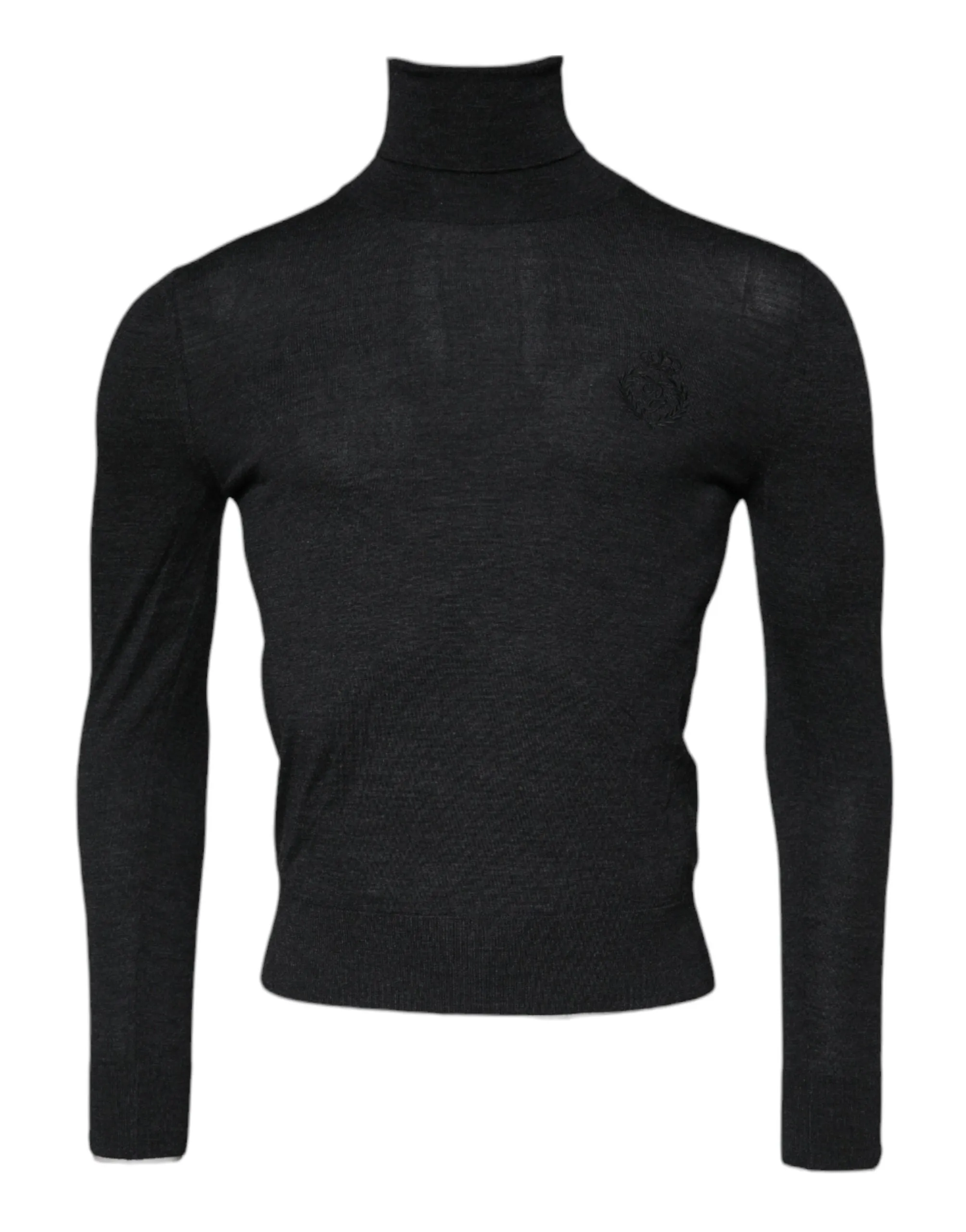 Dolce & Gabbana Black Wool Turtle Neck Men Pullover Sweater sold by Siebentaschen
