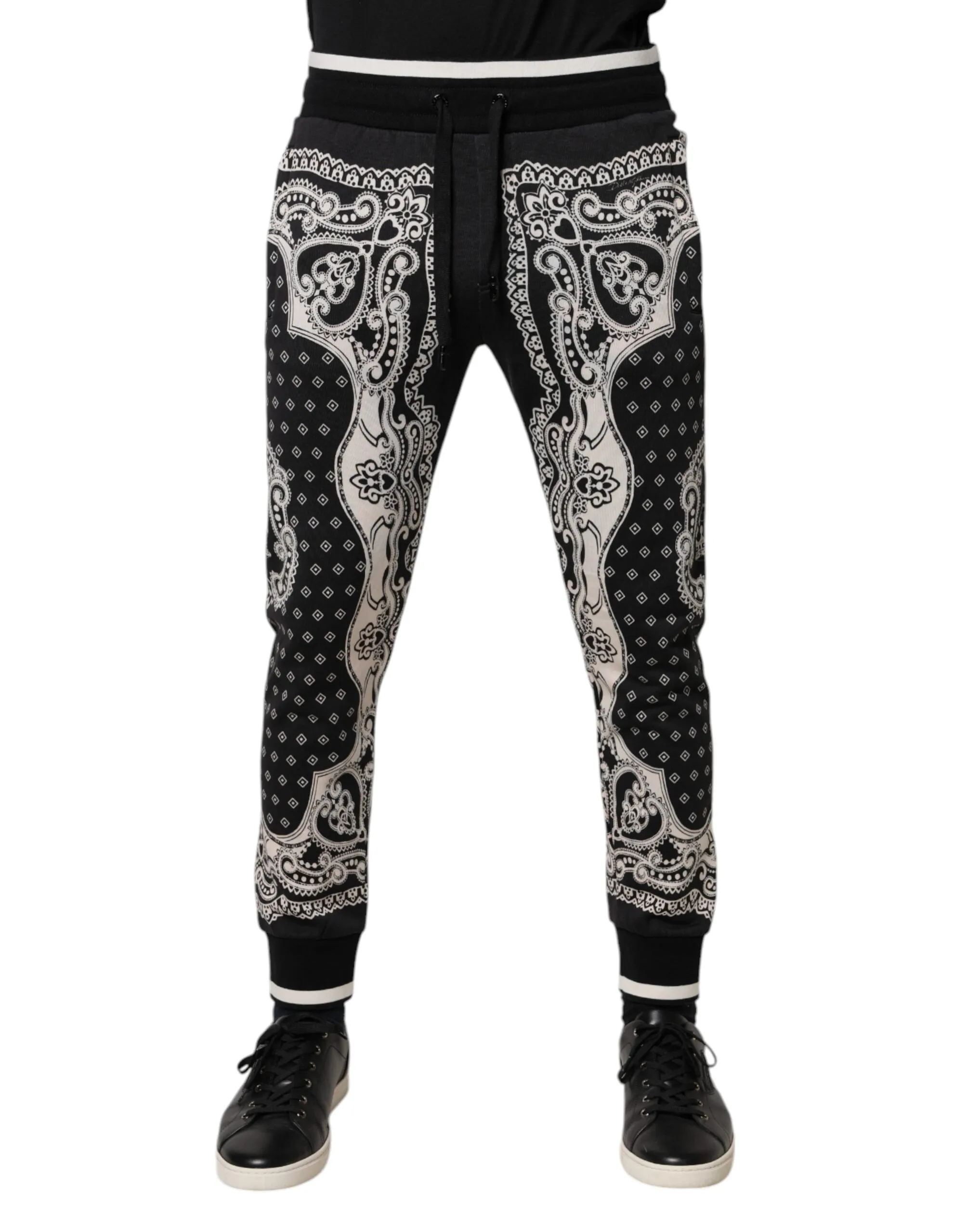 Dolce & Gabbana Black Cotton Bandana Jogger Sweatpants Pants sold by Siebentaschen product image thumbnail 2