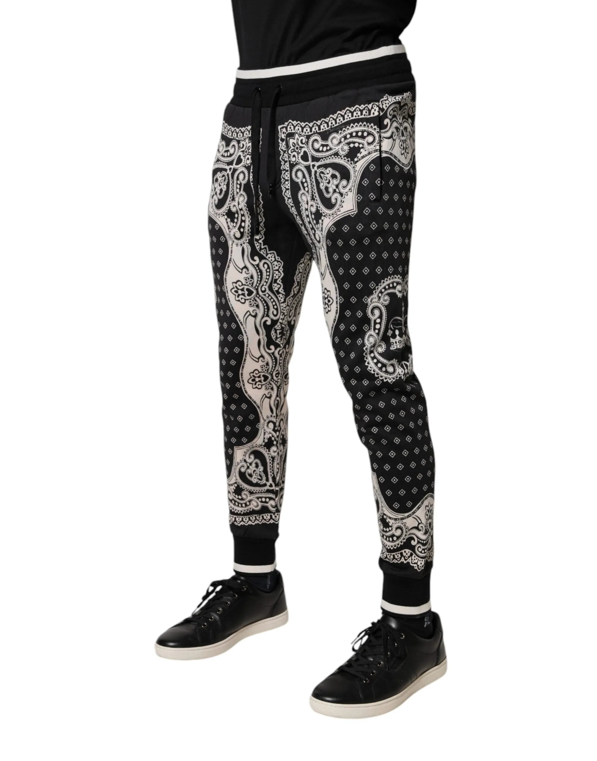 Dolce & Gabbana Black Cotton Bandana Jogger Sweatpants Pants sold by Siebentaschen product image thumbnail 3