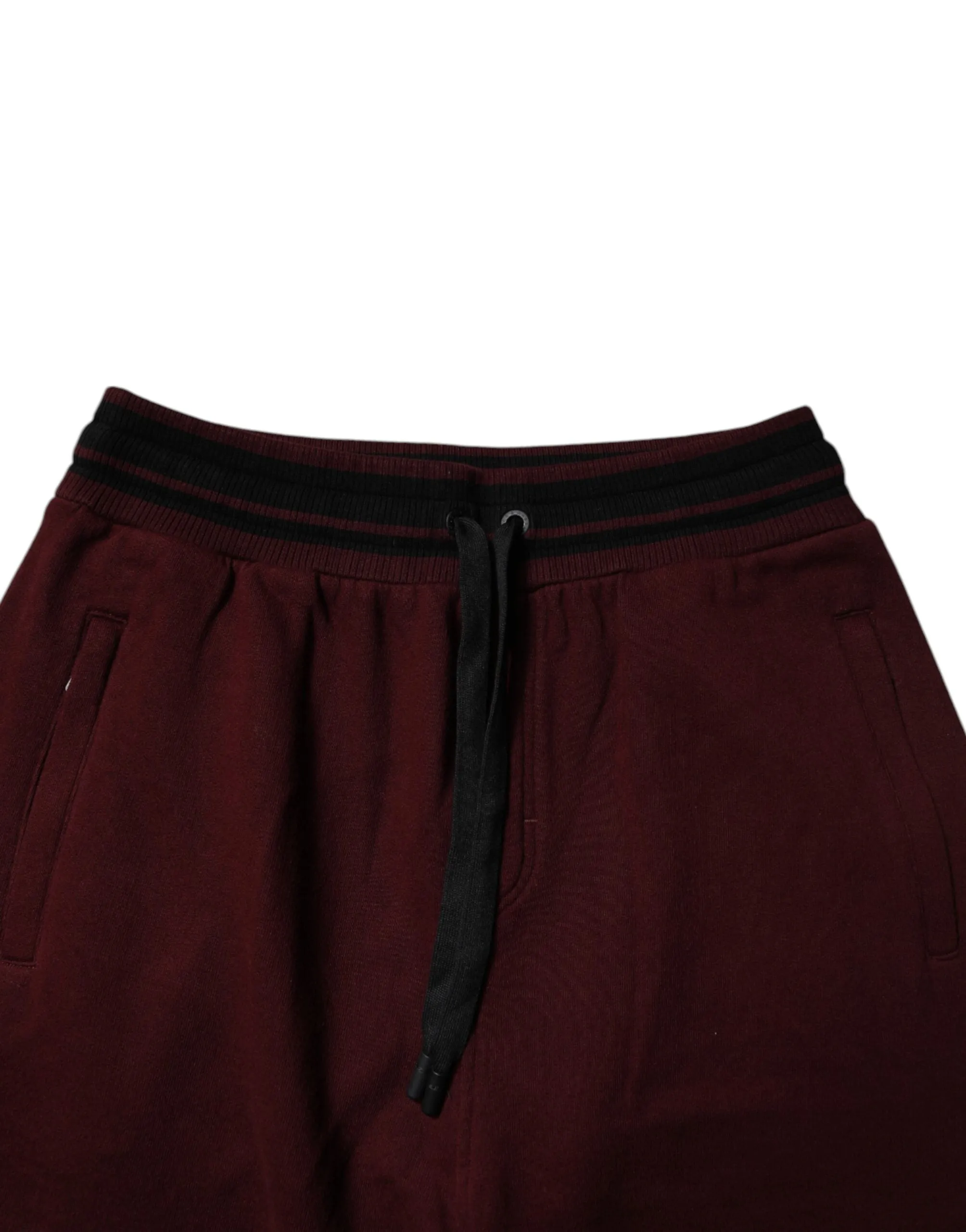 Dolce & Gabbana Maroon Cotton Men Jogger Sweatpants Pants sold by Siebentaschen product image thumbnail 5