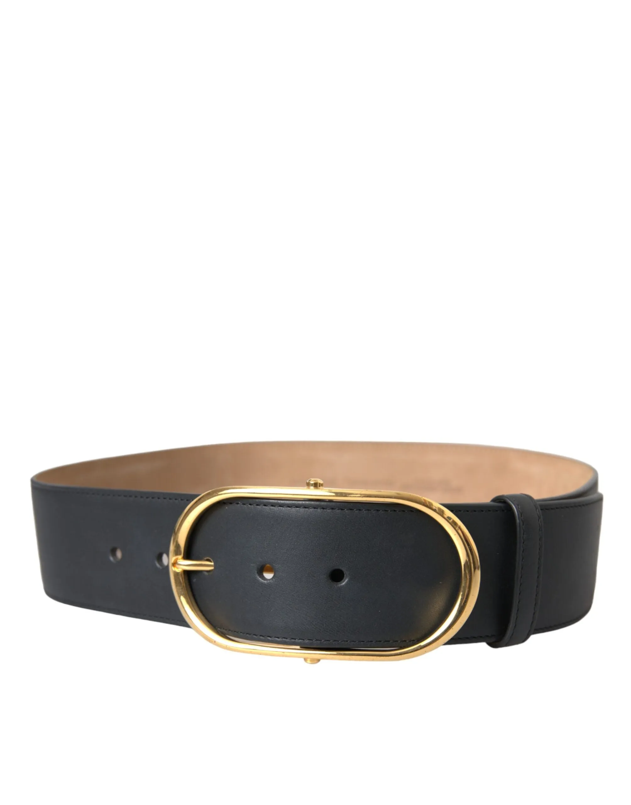 Dolce & Gabbana Black Leather Classic Metal Oval Buckle Belt sold by Siebentaschen product image thumbnail 3