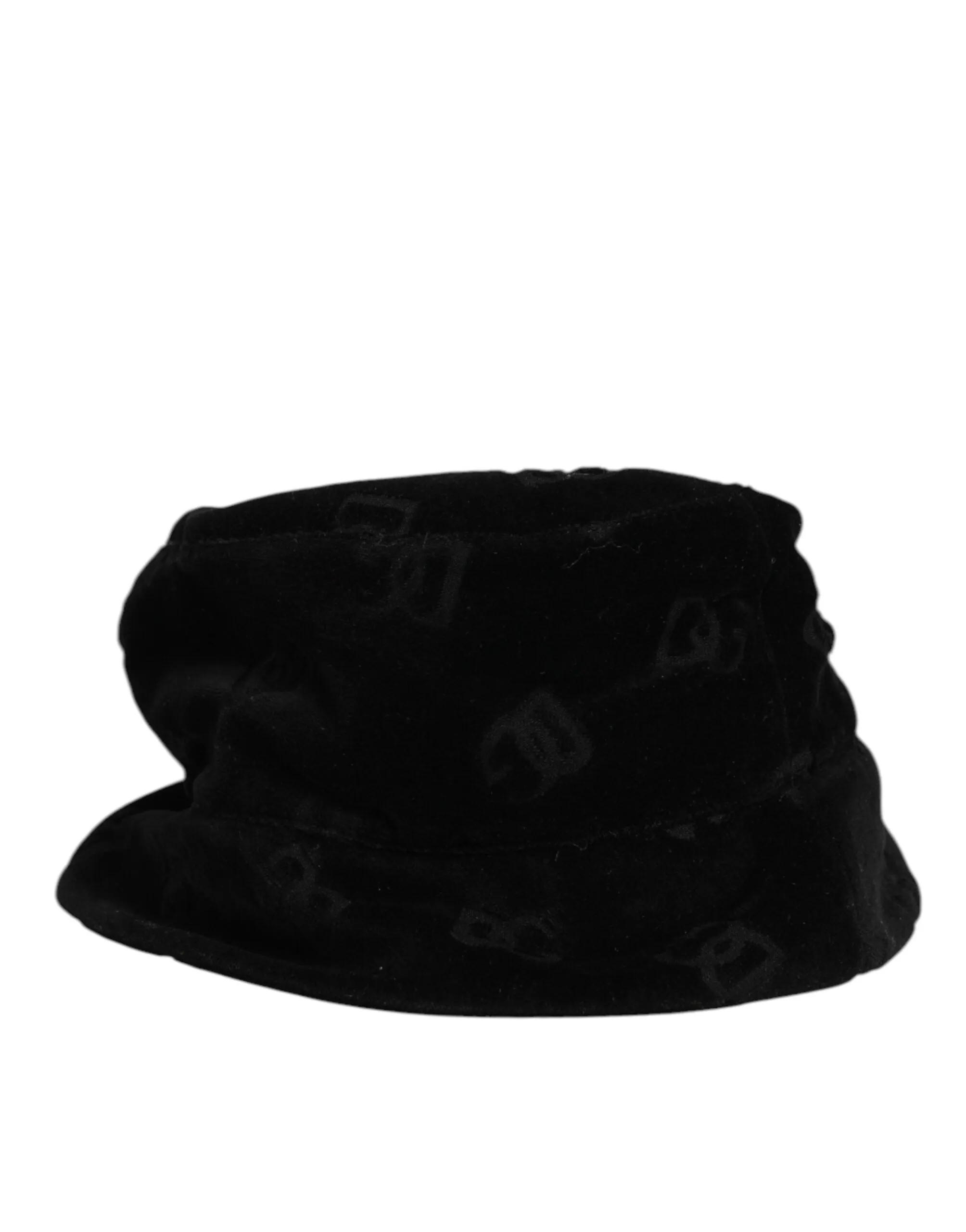 Dolce & Gabbana Black Cotton Suede Bucket Logo Capello Hat sold by Siebentaschen product image thumbnail 4