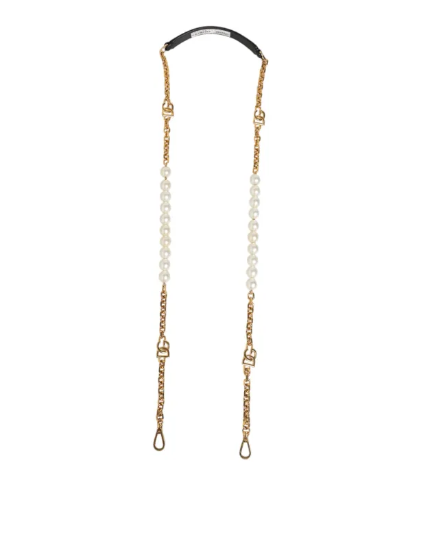 Dolce & Gabbana Black Leather Gold Chain Bag Accessory Shoulder Strap sold by Siebentaschen
