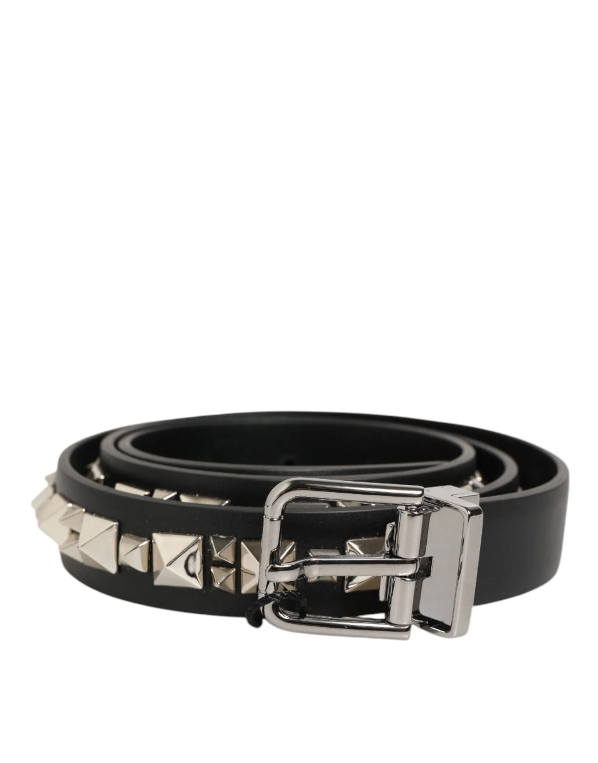 Dolce & Gabbana Black Leather Studded Silver-Tone Buckle Belt sold by Siebentaschen product image thumbnail 2