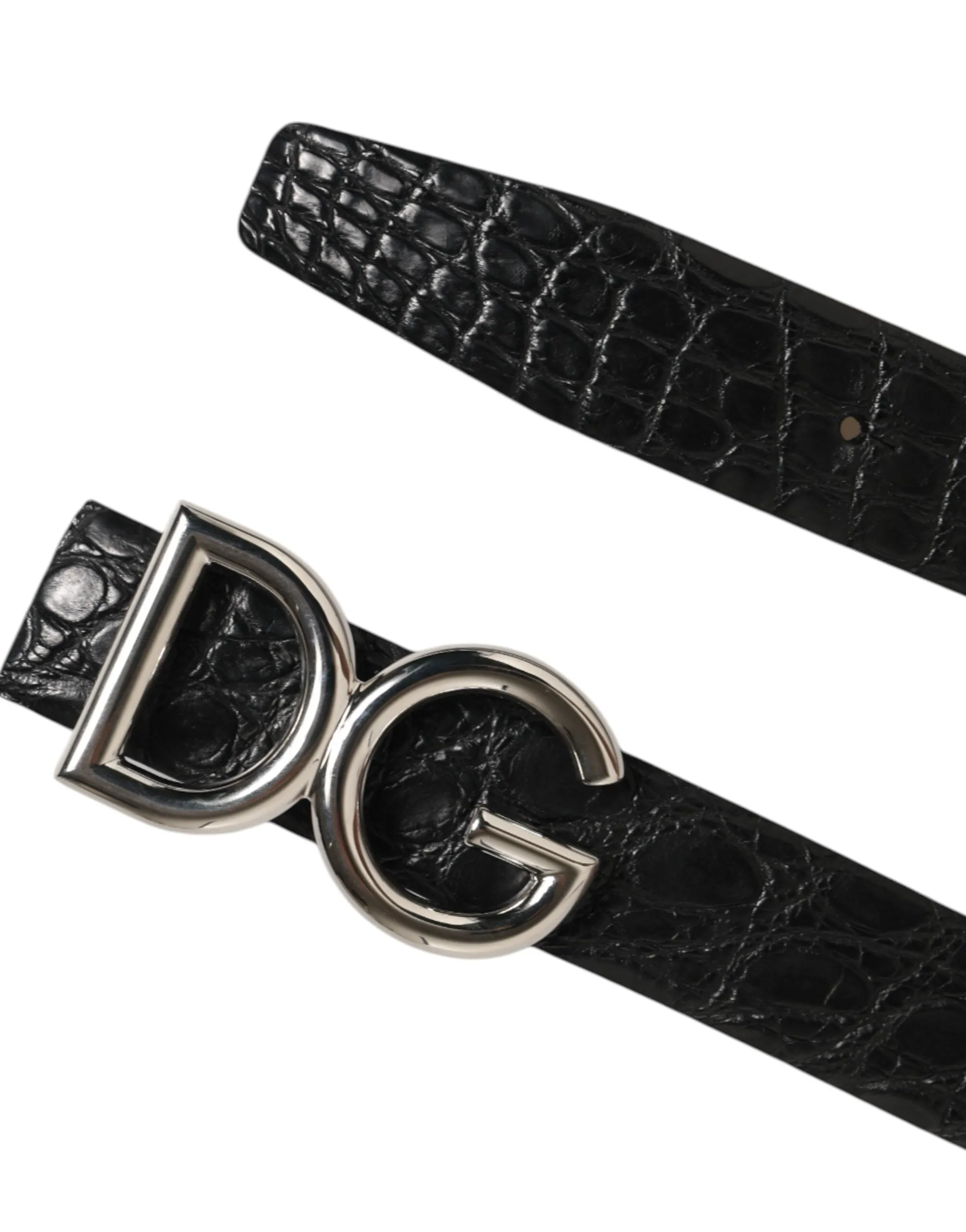 Dolce & Gabbana Black Exotic Leather DG Logo Buckle Belt sold by Siebentaschen product image thumbnail 5