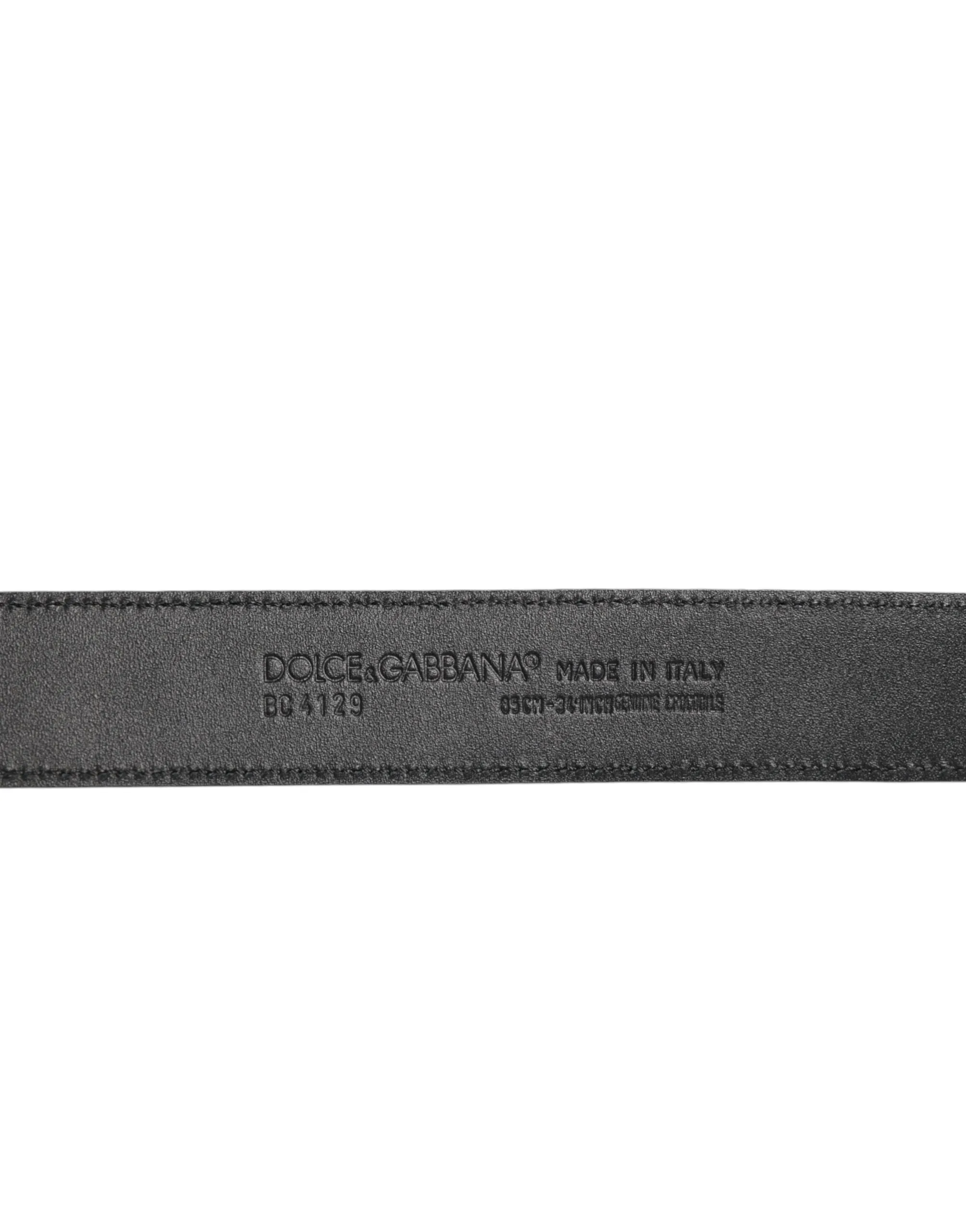 Dolce & Gabbana Black Exotic Leather Metal Logo Buckle Belt sold by Siebentaschen product image thumbnail 4