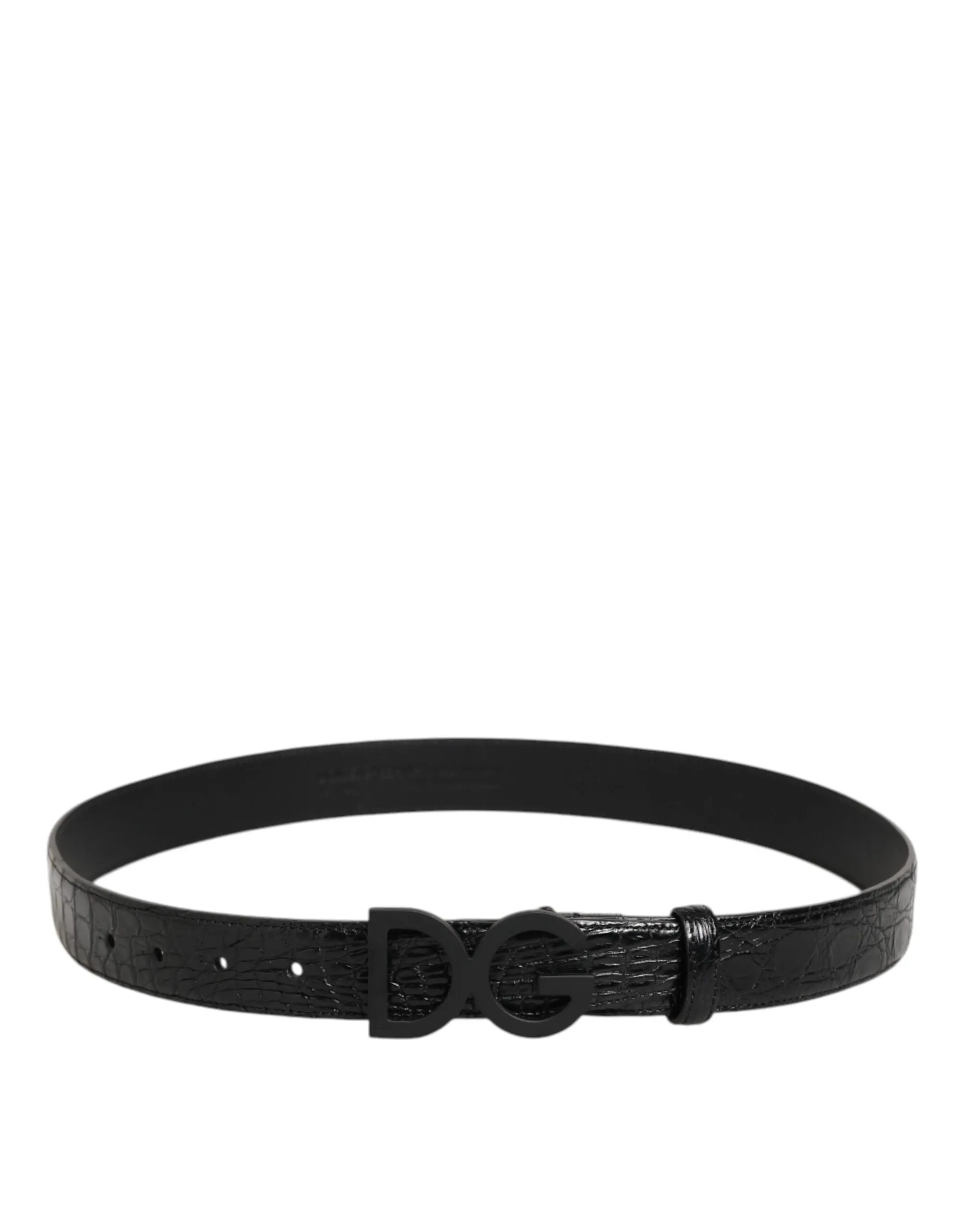 Dolce & Gabbana Black Exotic Leather Metal Logo Buckle Belt sold by Siebentaschen product image thumbnail 5