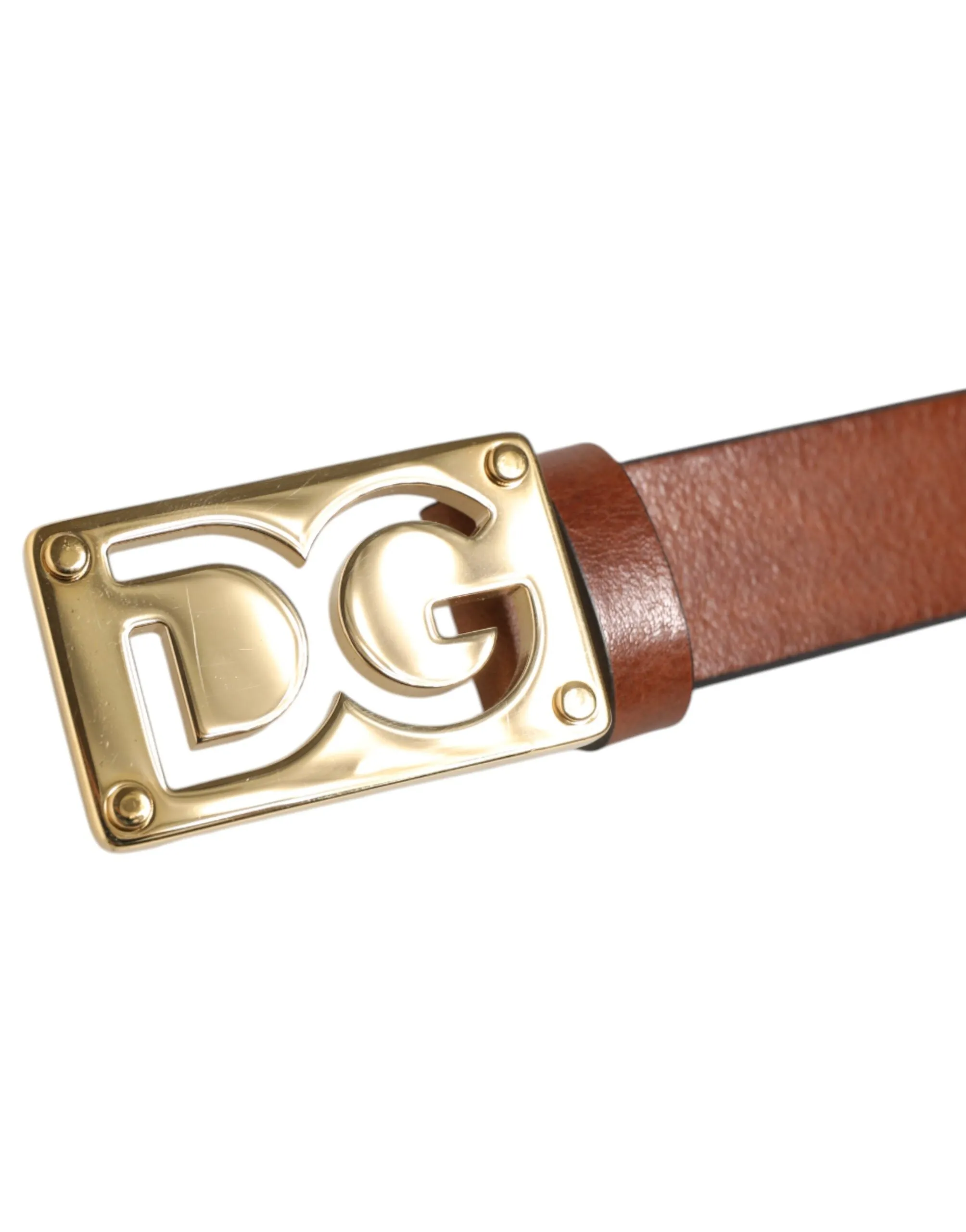 Dolce & Gabbana Brown Leather Classic Metal Logo Buckle Belt sold by Siebentaschen product image thumbnail 3