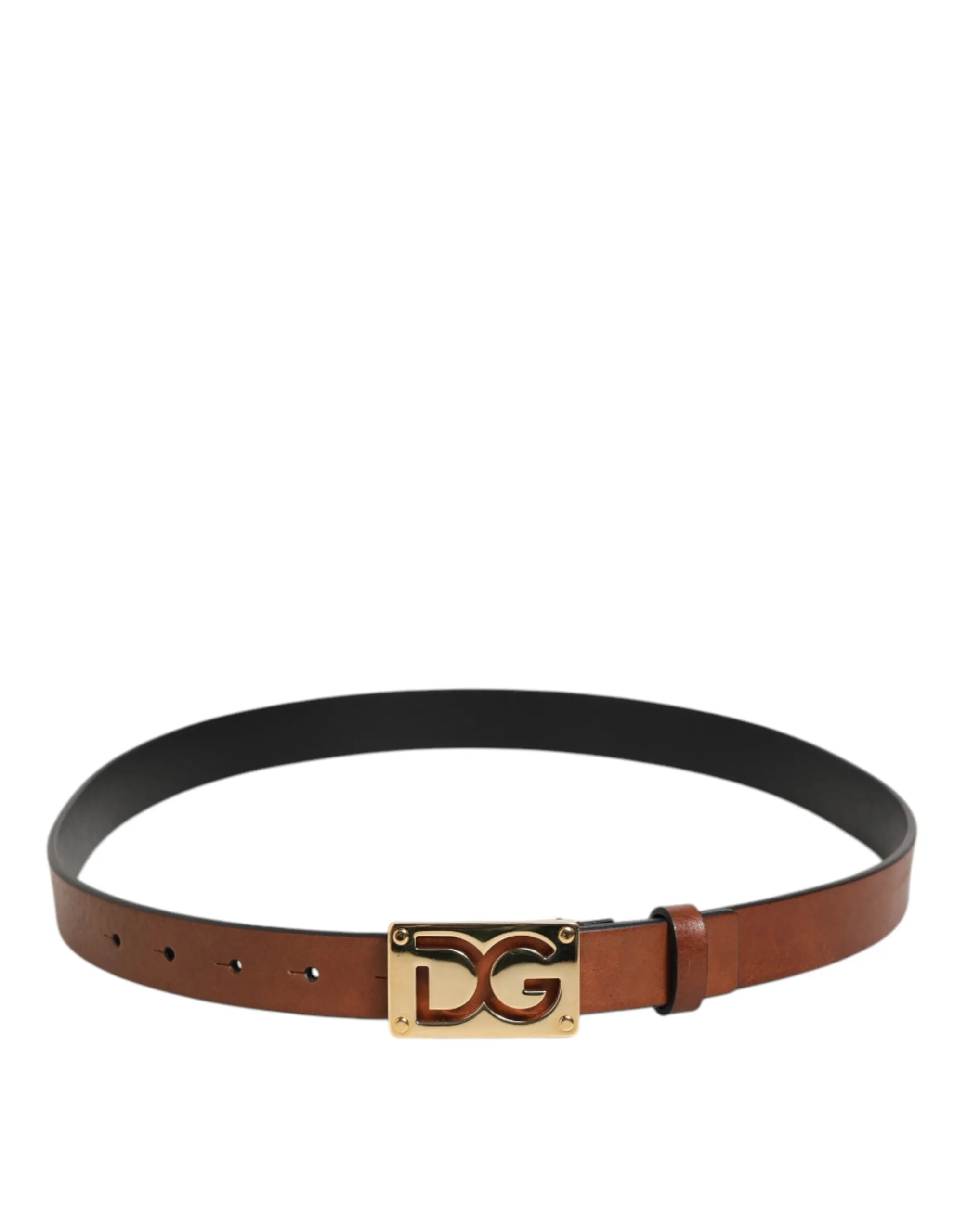 Dolce & Gabbana Brown Leather Classic Metal Logo Buckle Belt sold by Siebentaschen product image thumbnail 5