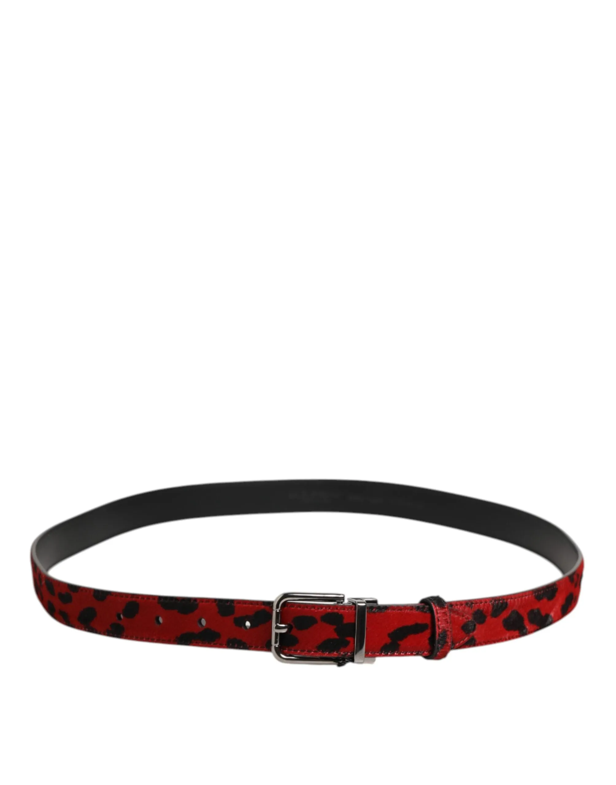 Dolce & Gabbana Red Black Pony Leather Metal Buckle Men Belt sold by Siebentaschen product image thumbnail 4
