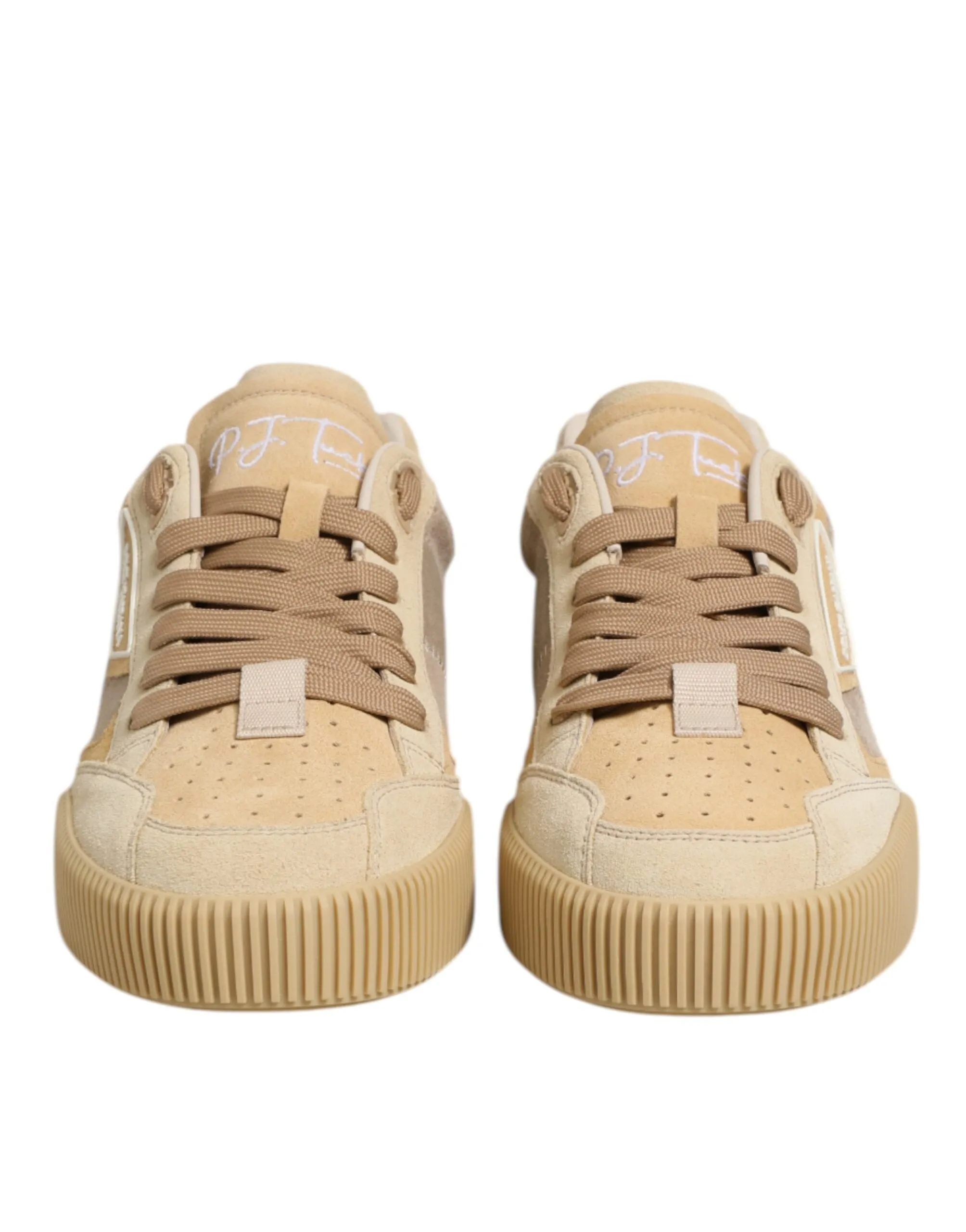 Dolce & Gabbana Beige Leather Miami Low Top Sneakers Men Shoes sold by Siebentaschen product image thumbnail 3