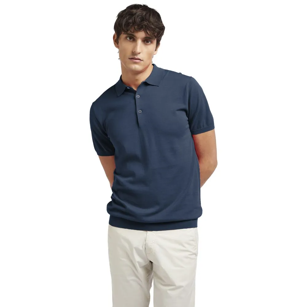 AT.P.CO Blue Cotton Polo Shirt sold by Siebentaschen