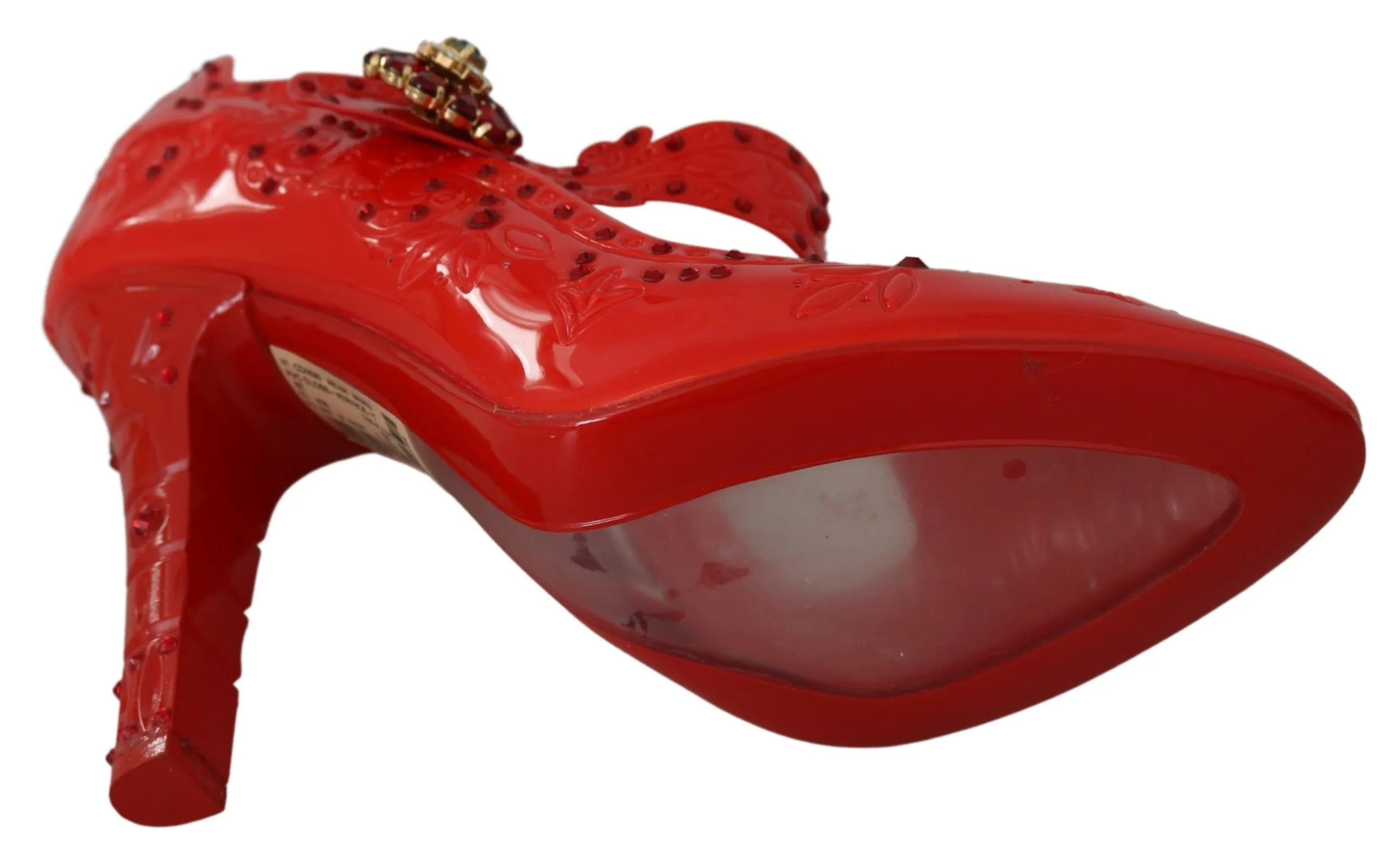 Dolce & Gabbana Red Floral Crystal CINDERELLA Heels Shoes sold by Siebentaschen product image thumbnail 5