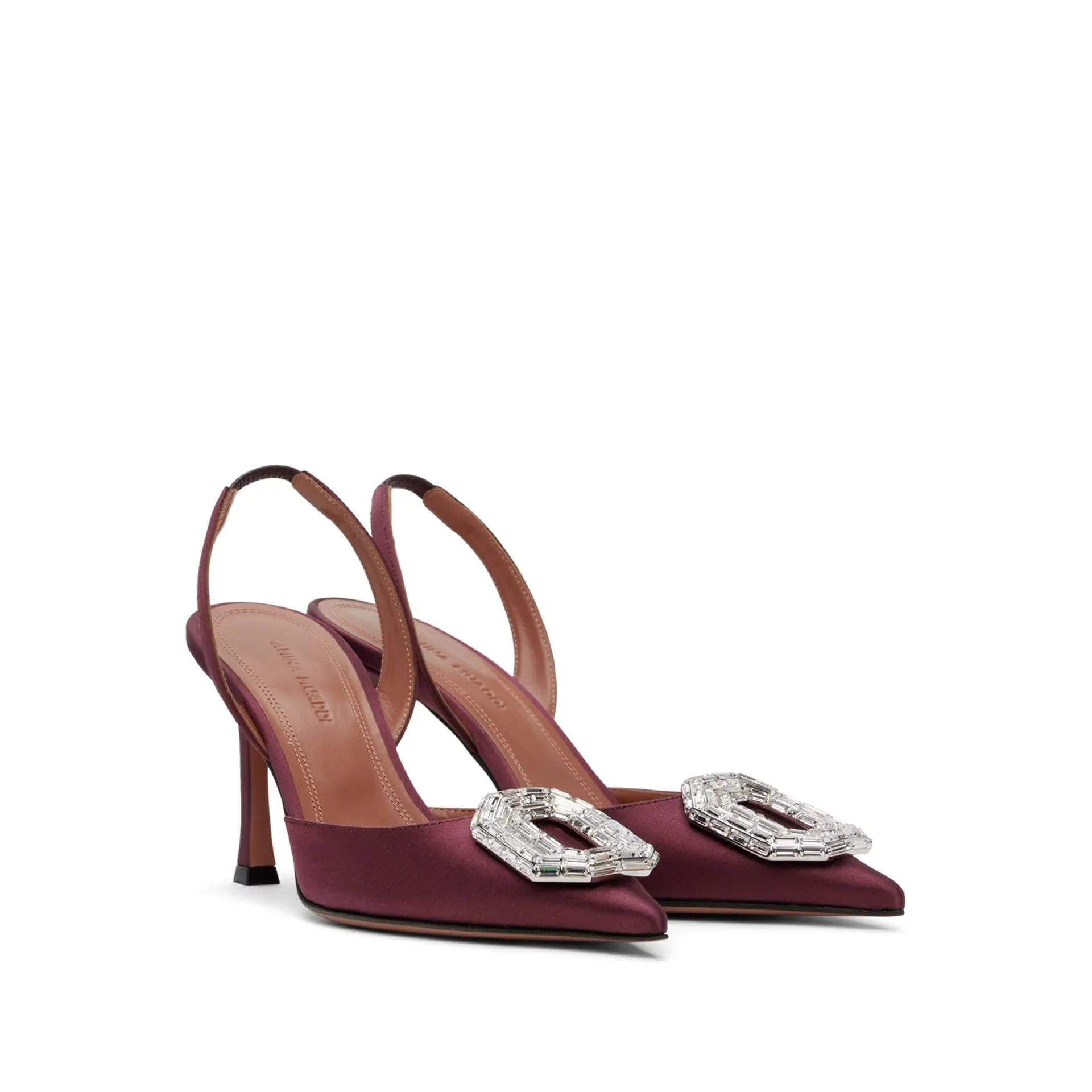 Amina Muaddi Camelia Sling 90 Satin Pumps sold by Siebentaschen product image thumbnail 2