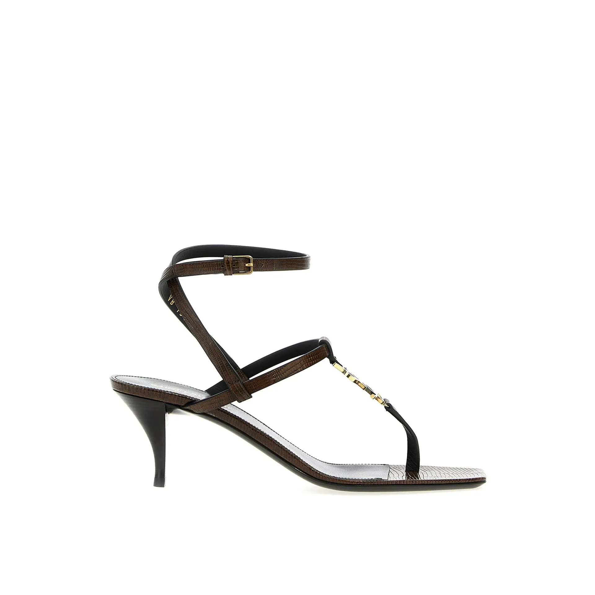 Saint Laurent Cassandra Leather Flip-Flop Sandals sold by Siebentaschen