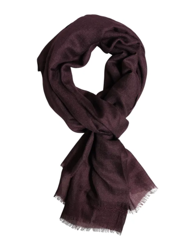 Dolce & Gabbana Maroon Cashmere Neck Warmer Wrap Shawl Scarf sold by Siebentaschen