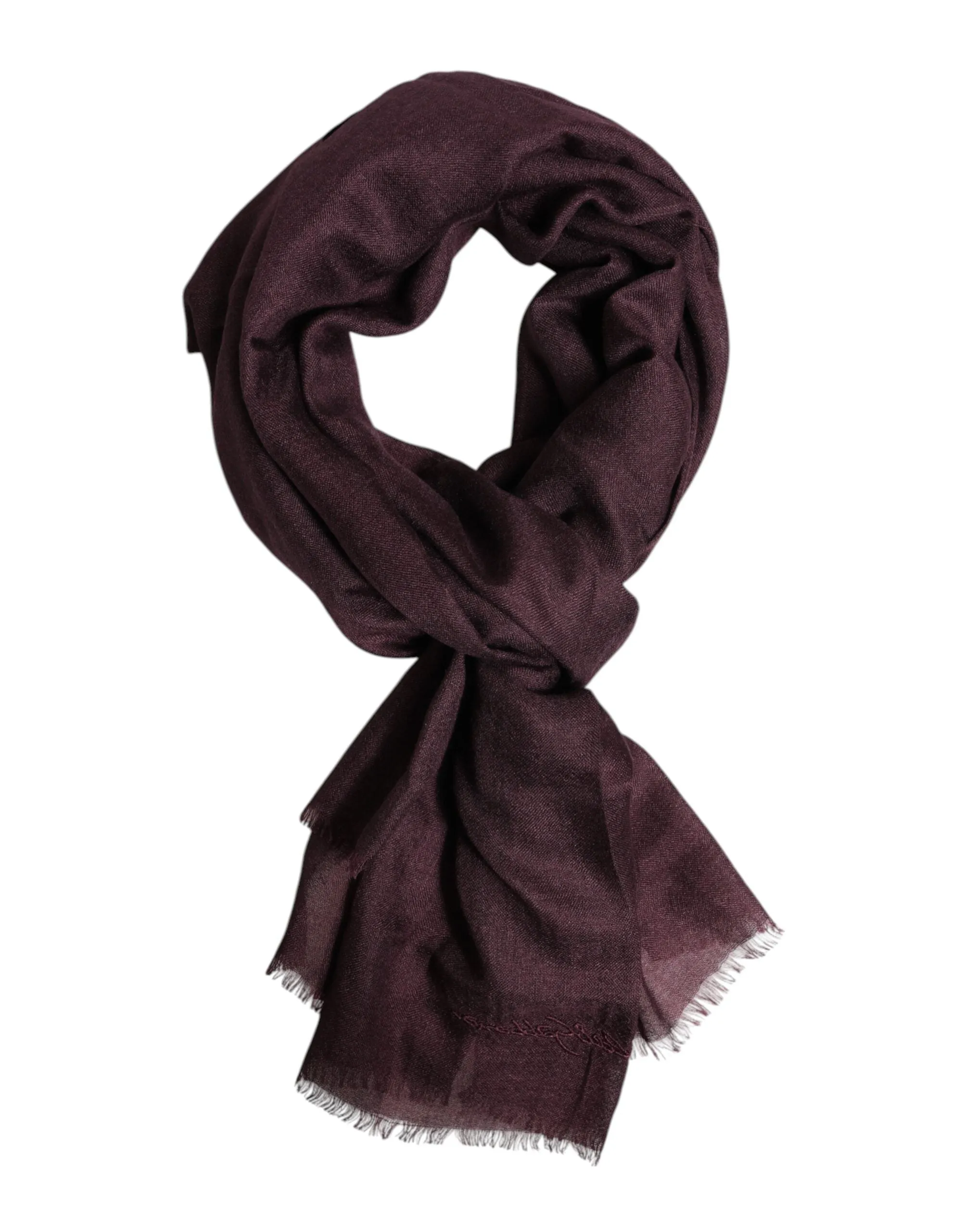 Dolce & Gabbana Maroon Cashmere Neck Warmer Wrap Shawl Scarf sold by Siebentaschen product image thumbnail 2