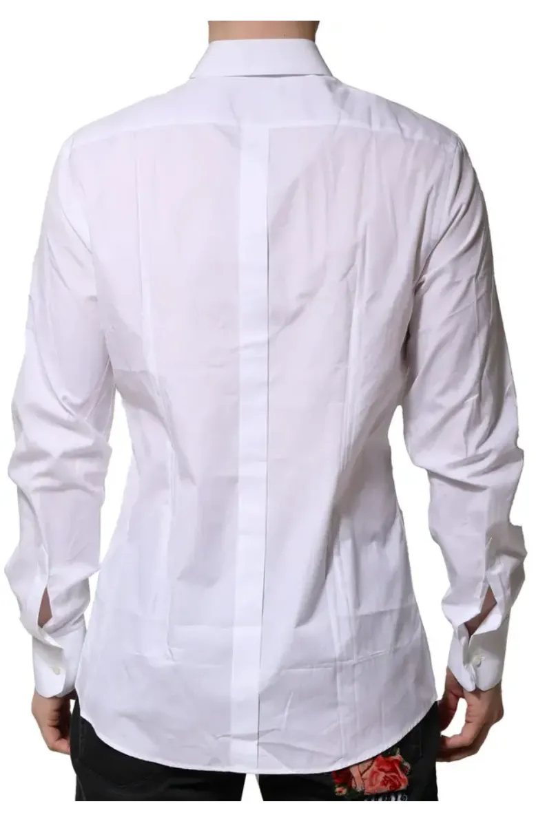 Dolce & Gabbana White Cotton GOLD Mens Dress Formal Shirt sold by Siebentaschen product image thumbnail 2