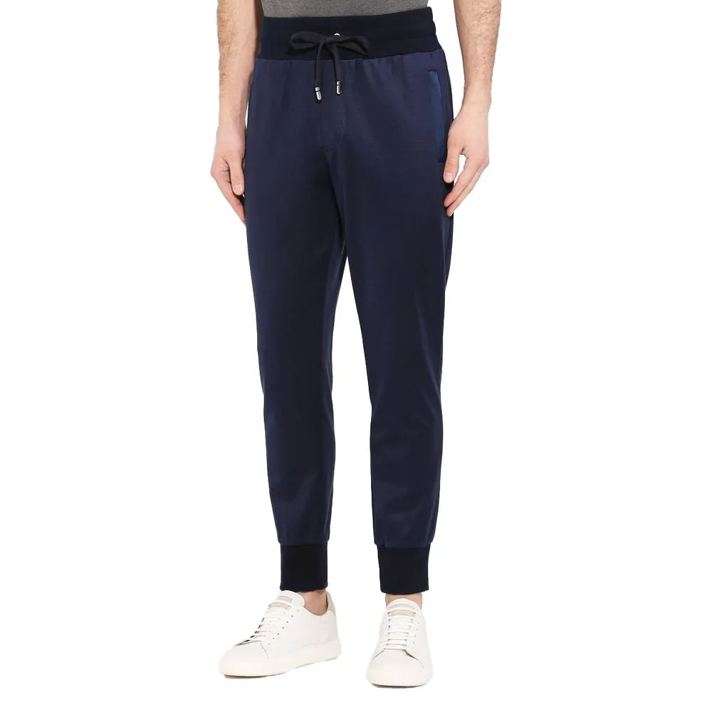 Dolce & Gabbana Blue Silk Men Trousers sold by Siebentaschen product image thumbnail 3