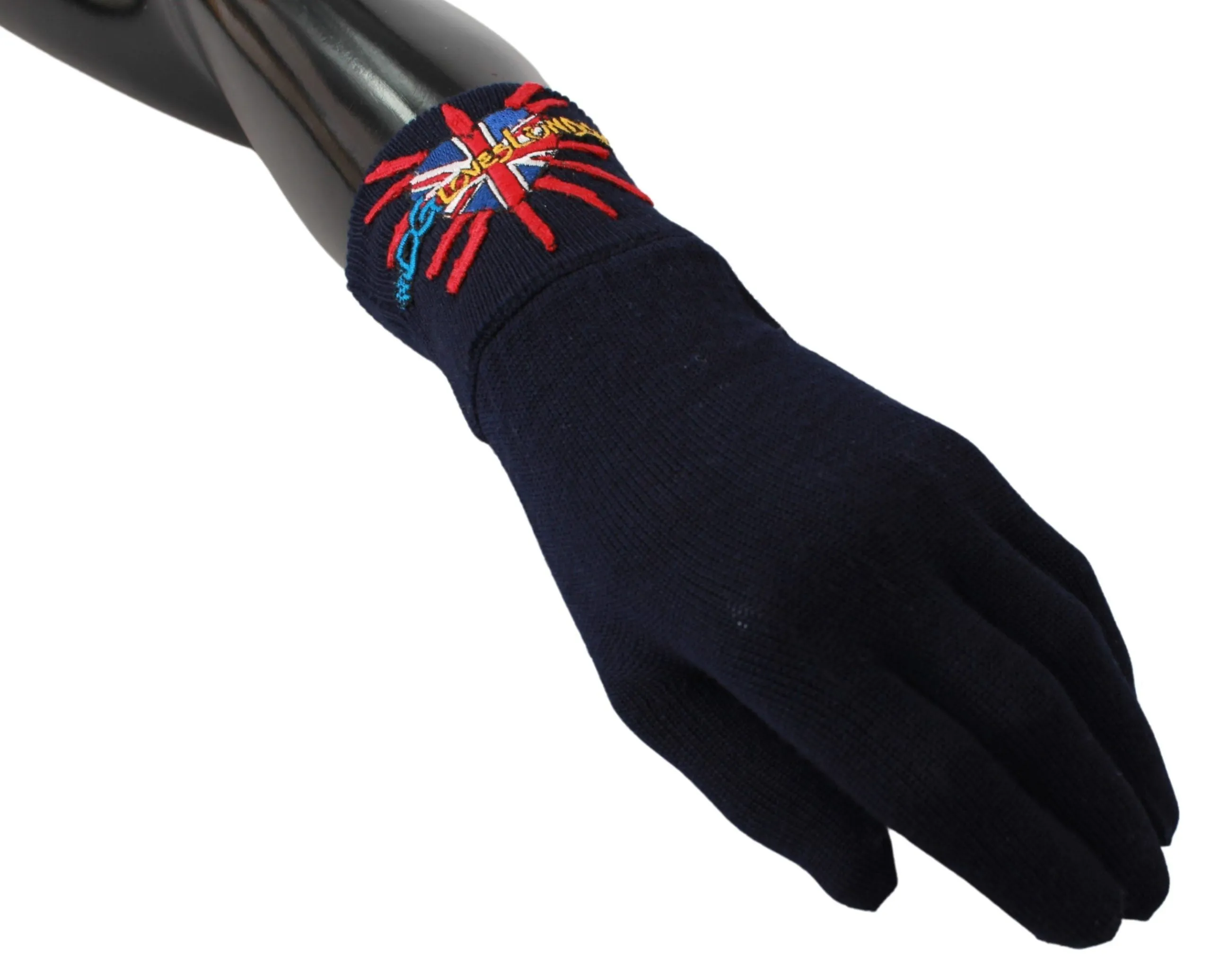 Dolce & Gabbana Blue #DGLovesLondon Embroidered Wool Gloves sold by Siebentaschen product image thumbnail 3