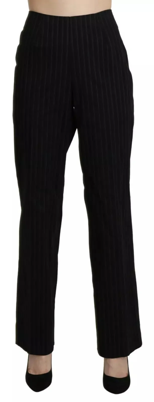 BENCIVENGA Black High Waist Straight Dress Trouser Pants sold by Siebentaschen