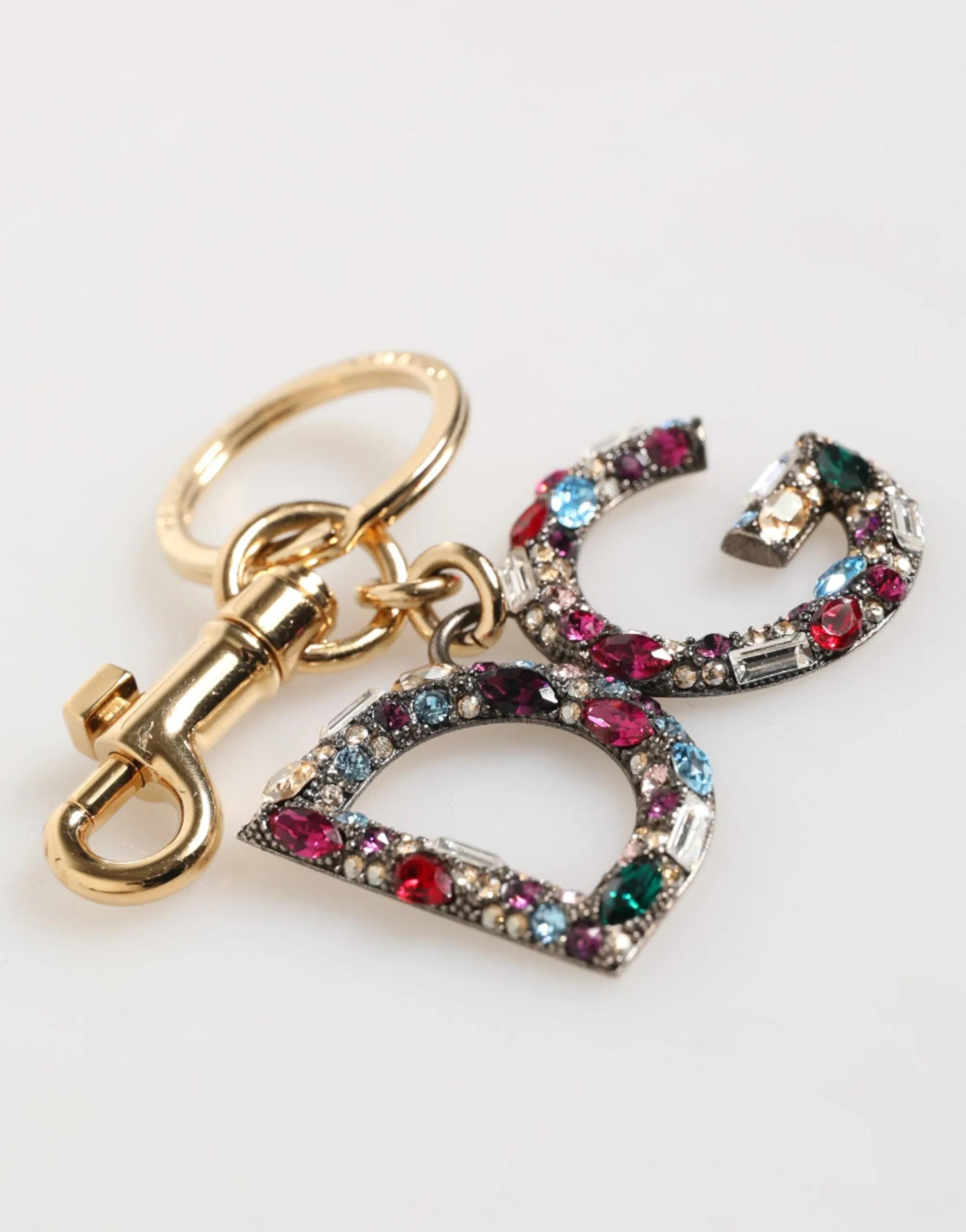 Dolce & Gabbana Multicolor Crystal DG Logo Gold Keychain Charm Keyring sold by Siebentaschen product image thumbnail 3