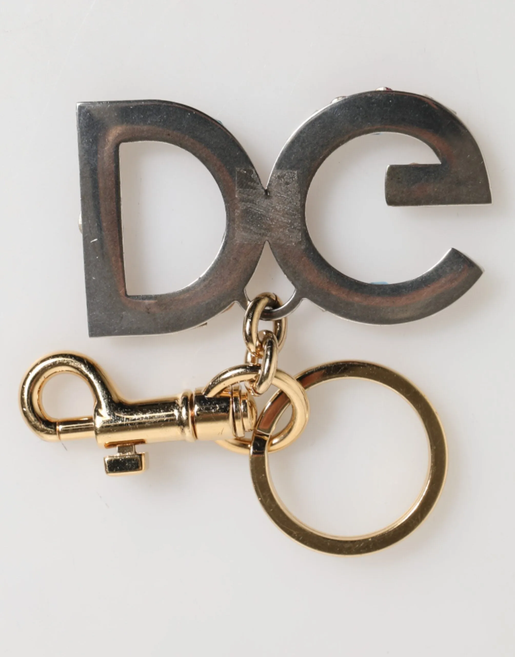 Dolce & Gabbana Multicolor Crystal DG Logo Gold Keychain Charm Keyring sold by Siebentaschen product image thumbnail 5