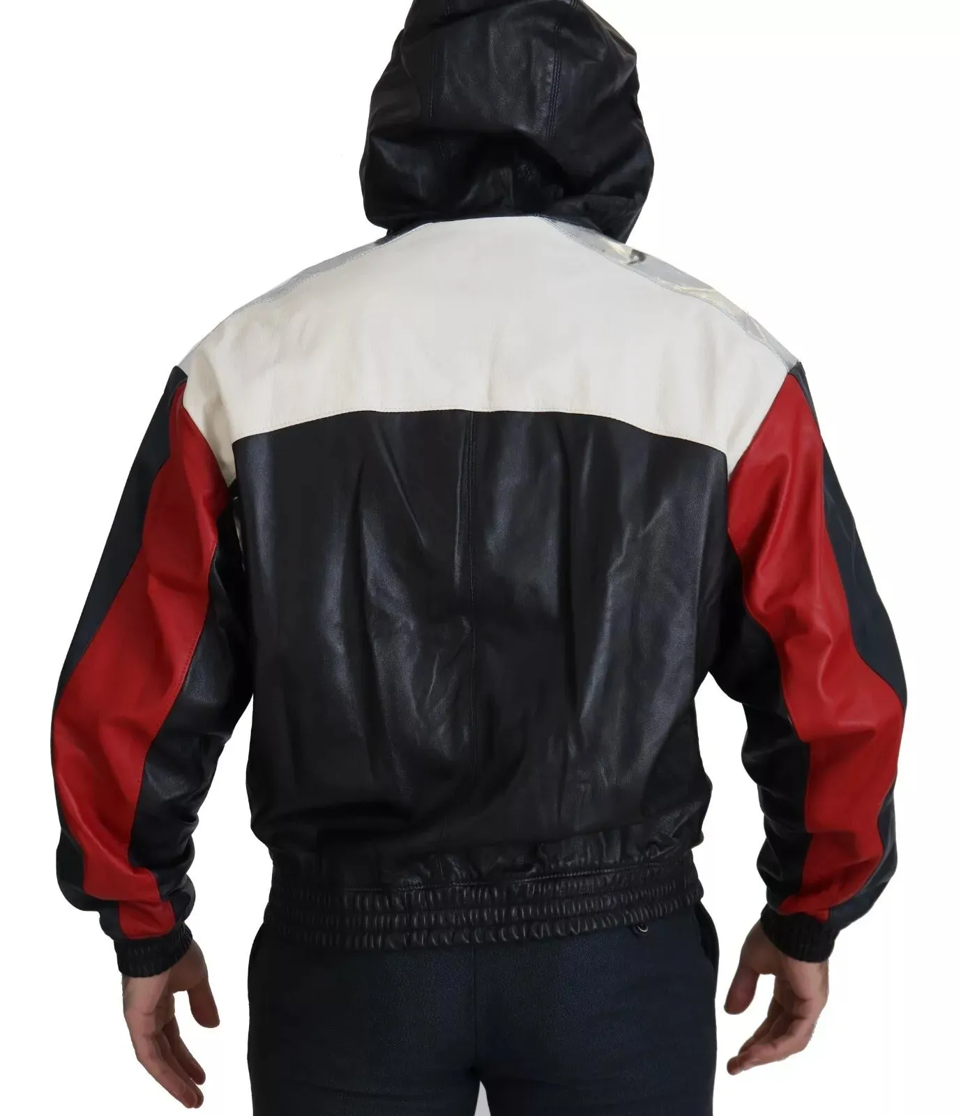Dolce & Gabbana Black Leather Hooded Blouson Jacket sold by Siebentaschen product image thumbnail 4