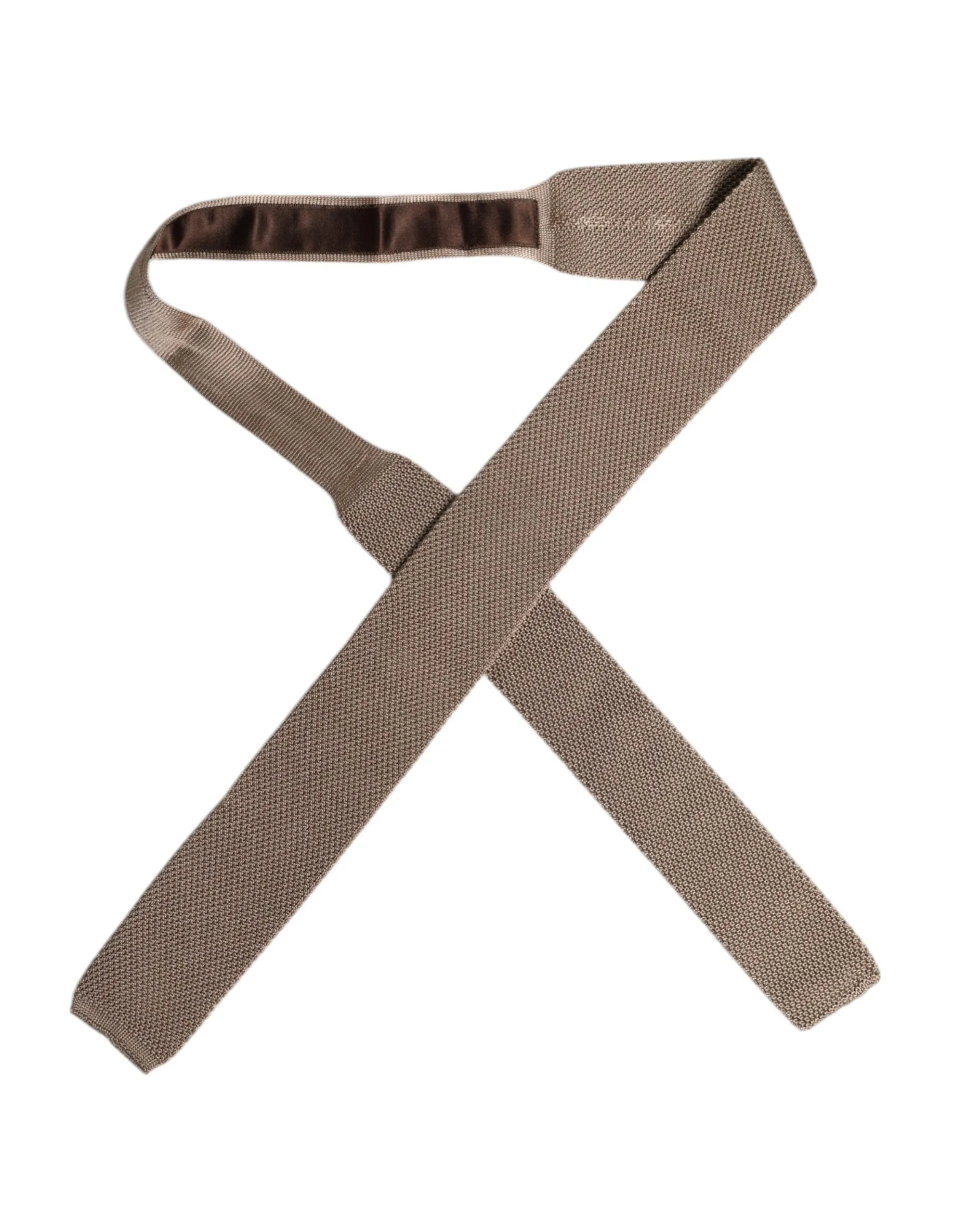 Dolce & Gabbana Brown Silk Adjustable Necktie Tie sold by Siebentaschen product image thumbnail 4