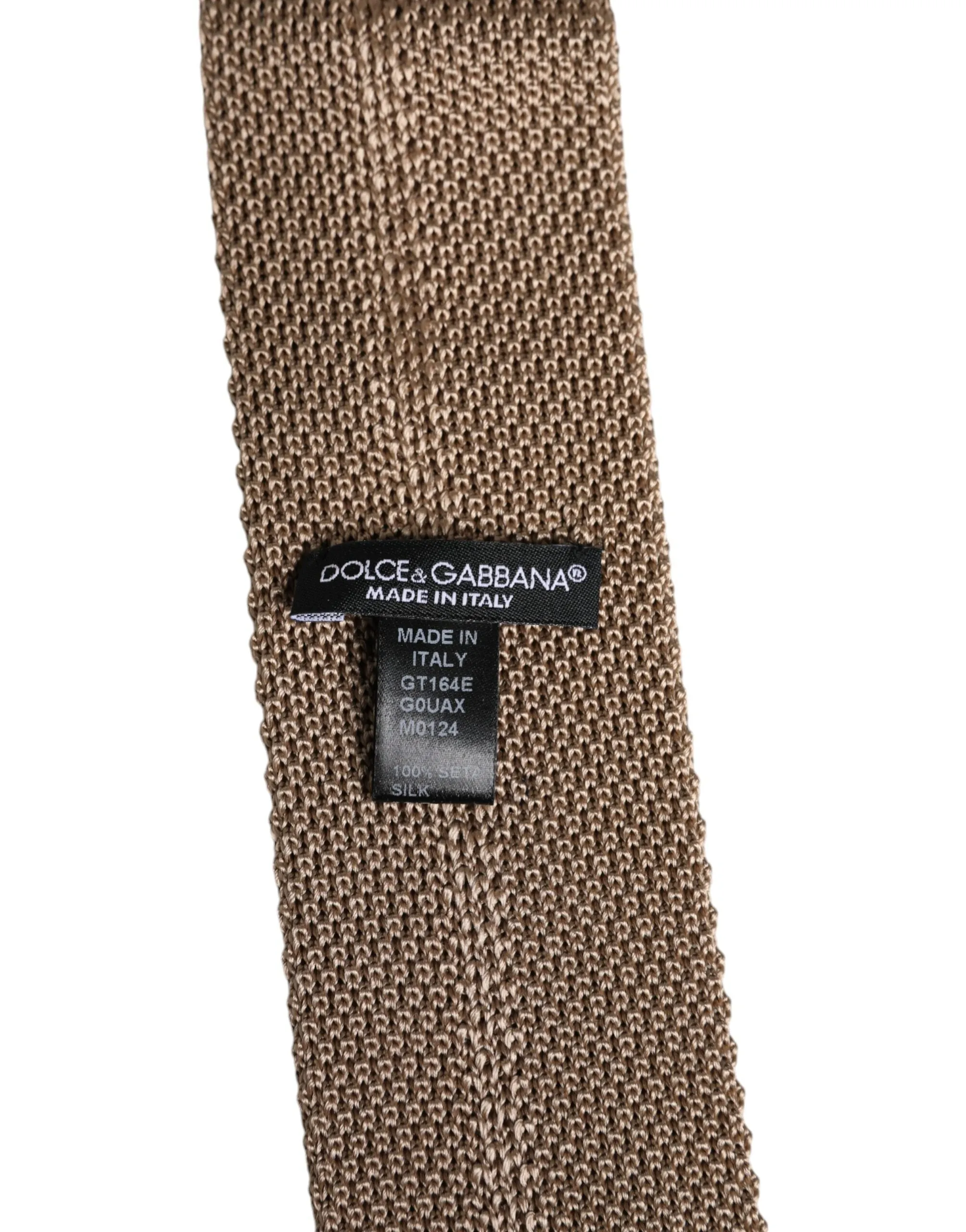 Dolce & Gabbana Brown Silk Adjustable Necktie Tie sold by Siebentaschen product image thumbnail 5