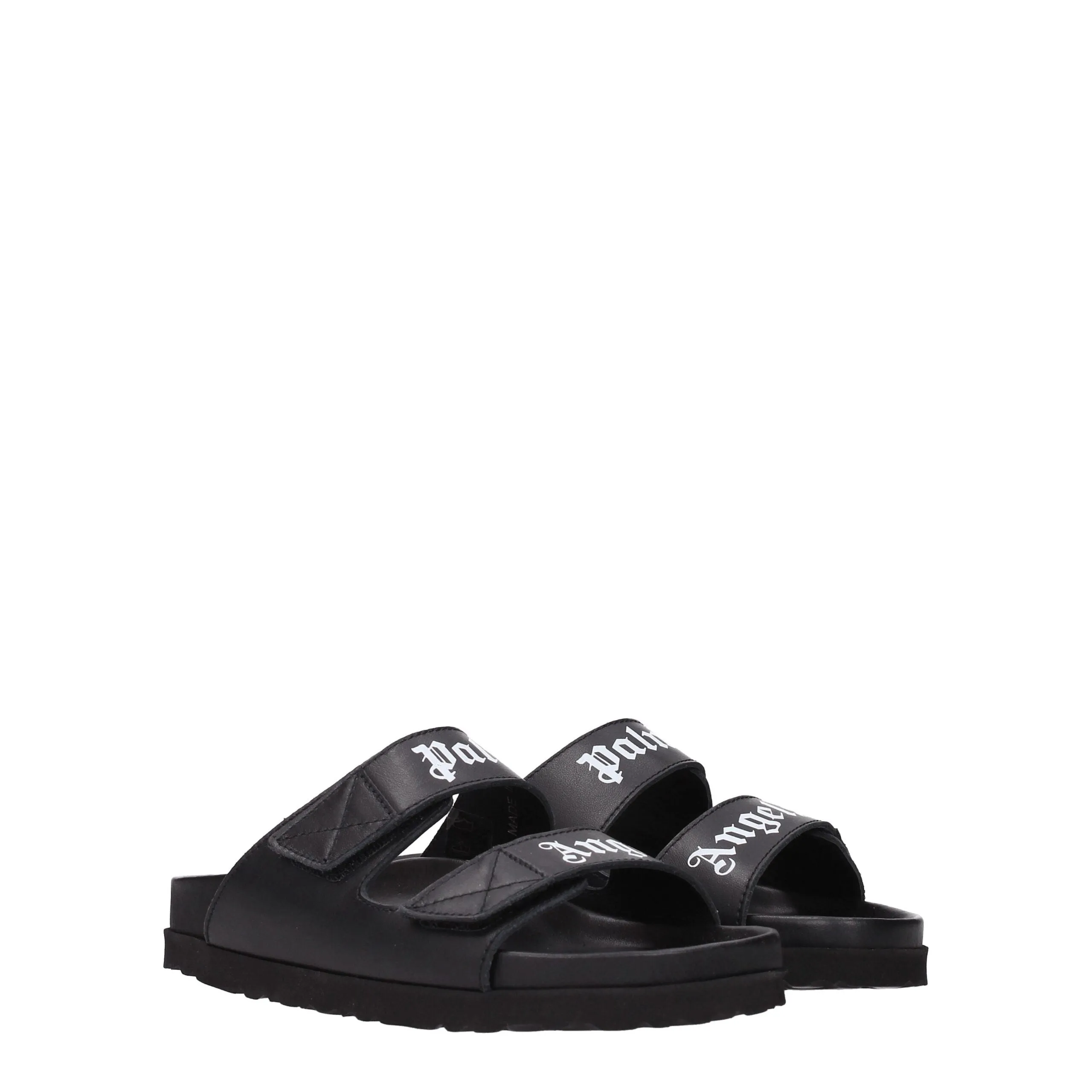 Palm Angels Black Leather Slippers sold by Siebentaschen product image thumbnail 2