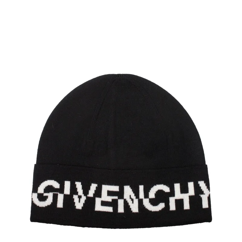 Givenchy Black Wool Beanie sold by Siebentaschen