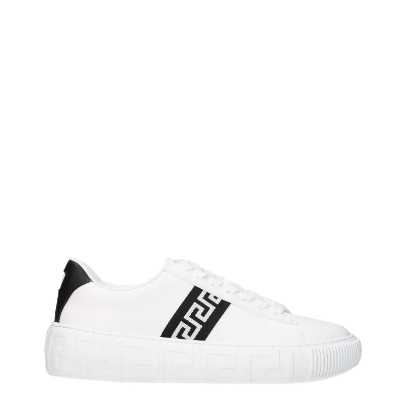 Versace White Leather Sneakers sold by Siebentaschen